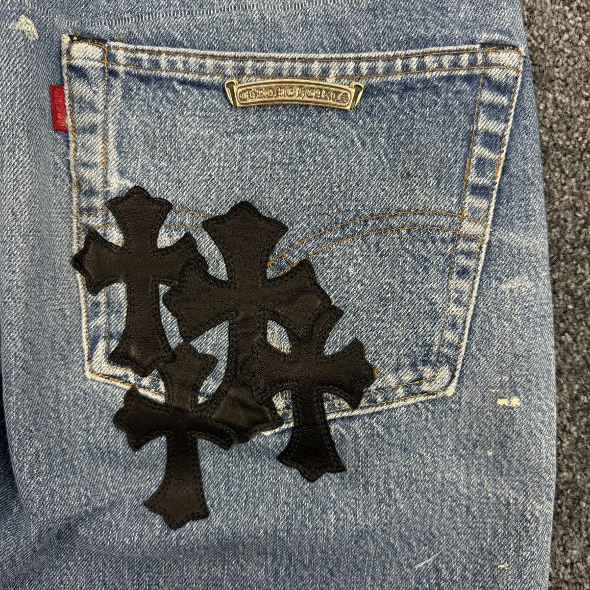 Chrome Hearts Chrome Hearts Levi’s 501 Cross Patch Denim Jeans Size US 33 - 10 Thumbnail