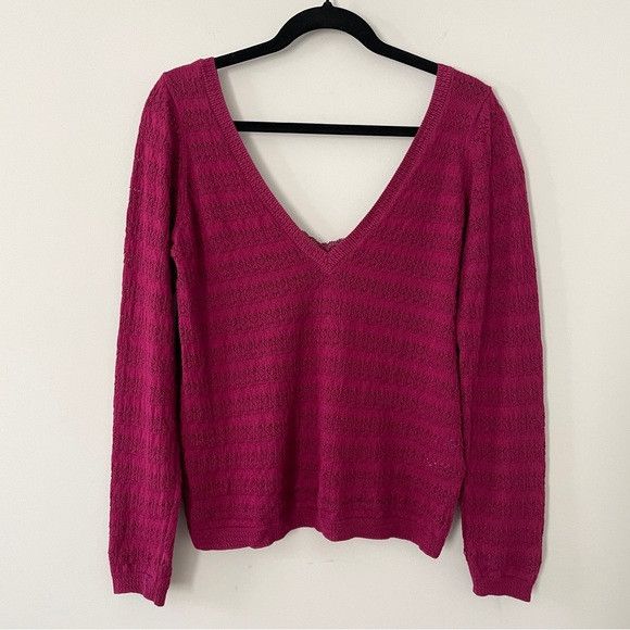 Sezane La Maille Sezane Purple Cotton Cable Knit Sweater Pullover Size M / US 6-8 / IT 42-44 - 3 Thumbnail