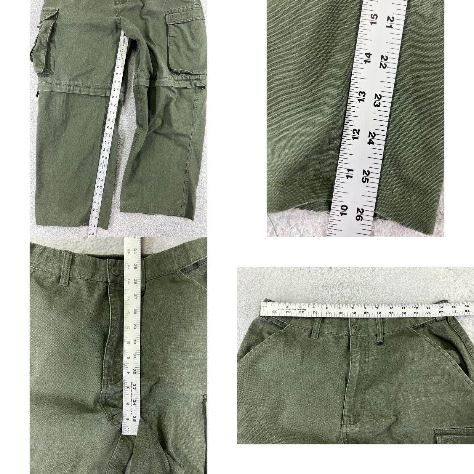 Vintage Boy Scouts Pants Adult 31x26 Green Relaxed Cargo Convertible Uniform Pants Mens Size US 31 - 8 Thumbnail