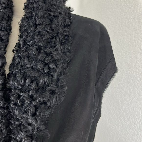Drome DROMe Reversible Tie Gillet Belted Fur Leather Vest Black Size S / US 4 / IT 40 - 8 Thumbnail