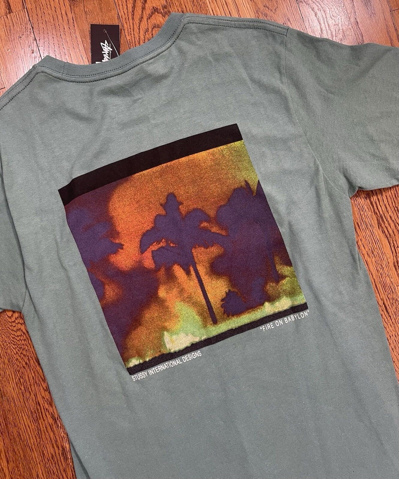 Stussy Stussy Fire On Babylon Tee Classic Photo Green Men’s Size S Size US S / EU 44-46 / 1 - 2 Thumbnail