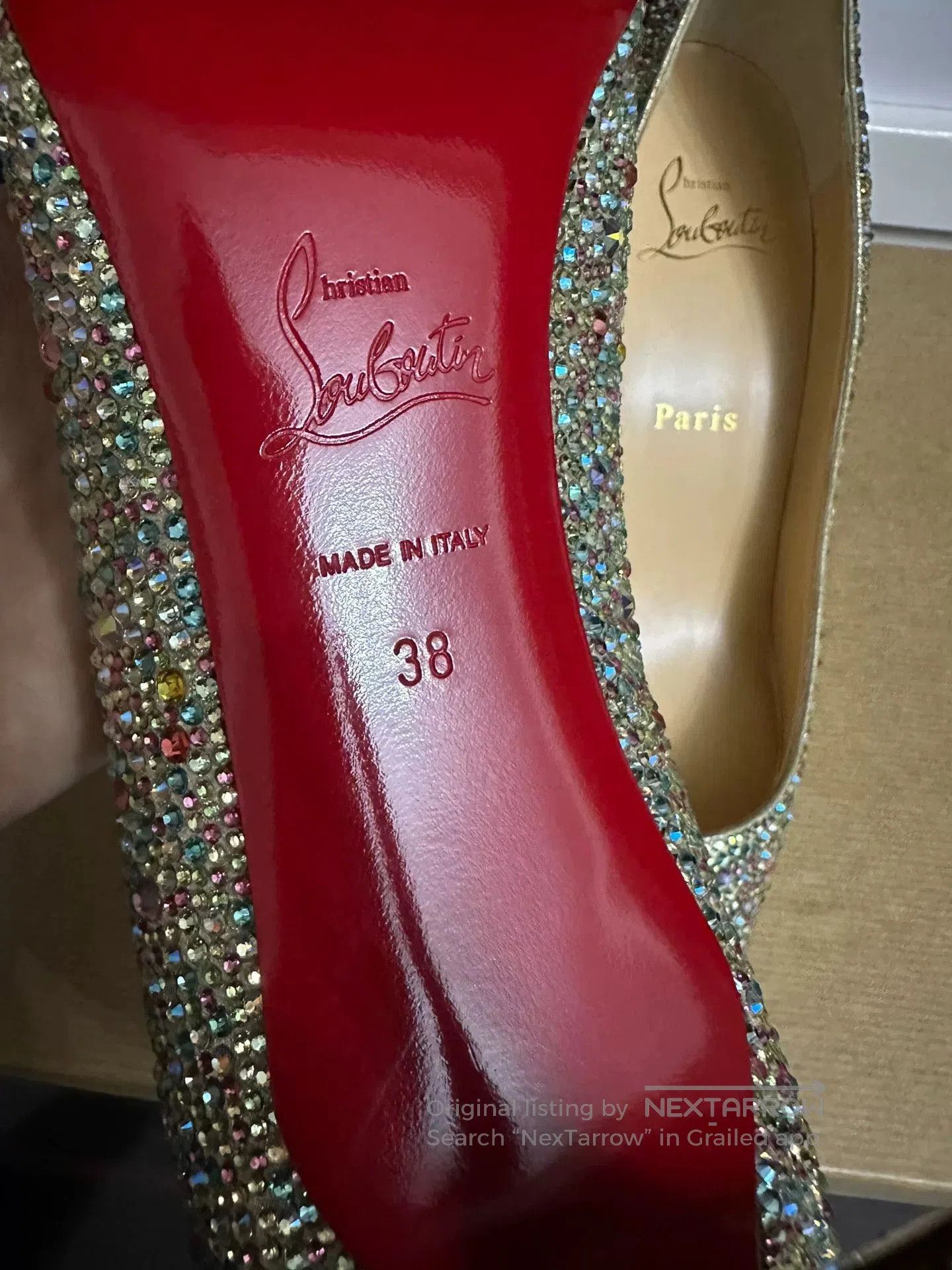 Christian Louboutin Christian Louboutin Crystal Embellished Heels. Size US 7 / IT 37 - 5 Thumbnail