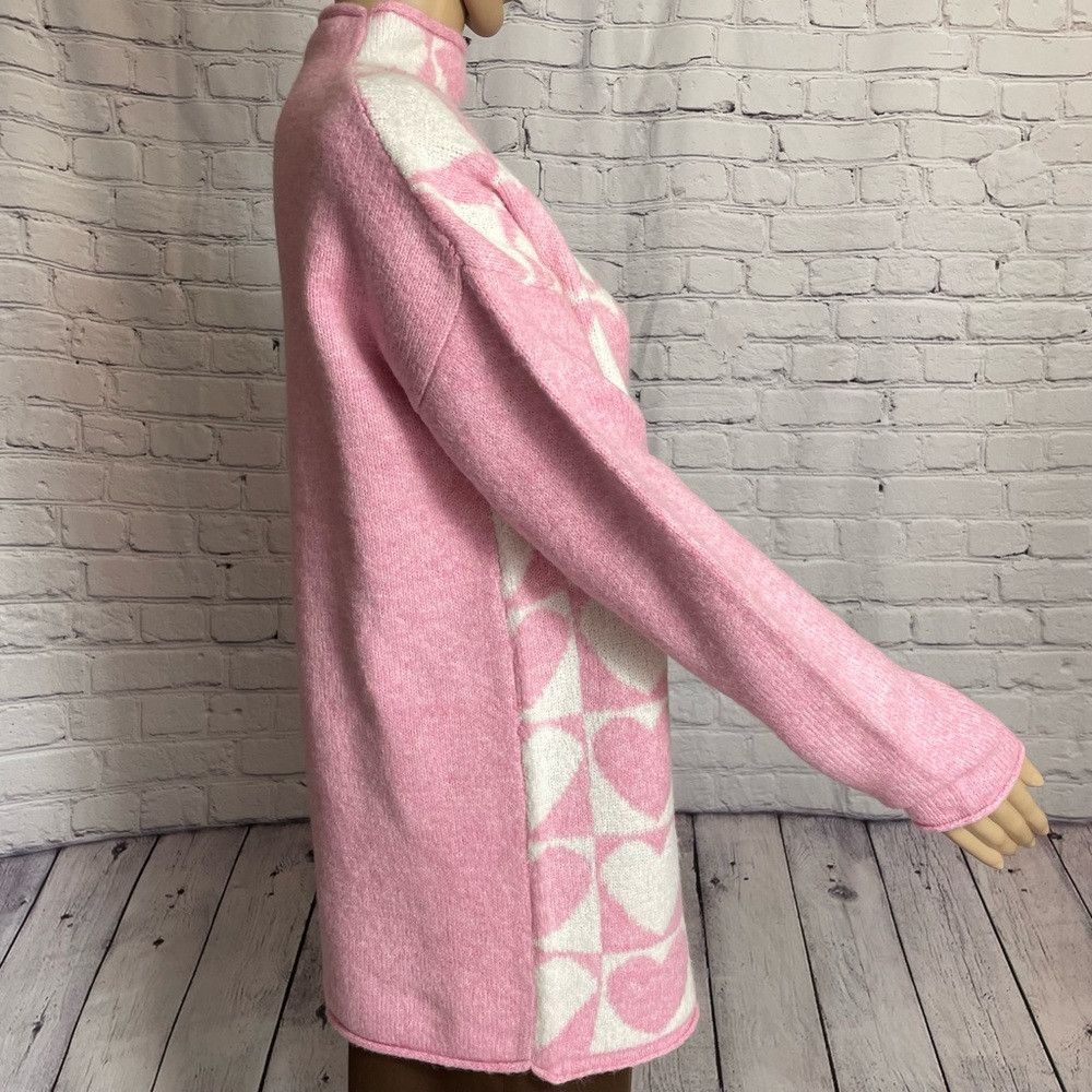 Other NWT New Cupcakes & Cashmere Hearts Pink High Neck Sweater S Size M / US 6-8 / IT 42-44 - 3 Thumbnail