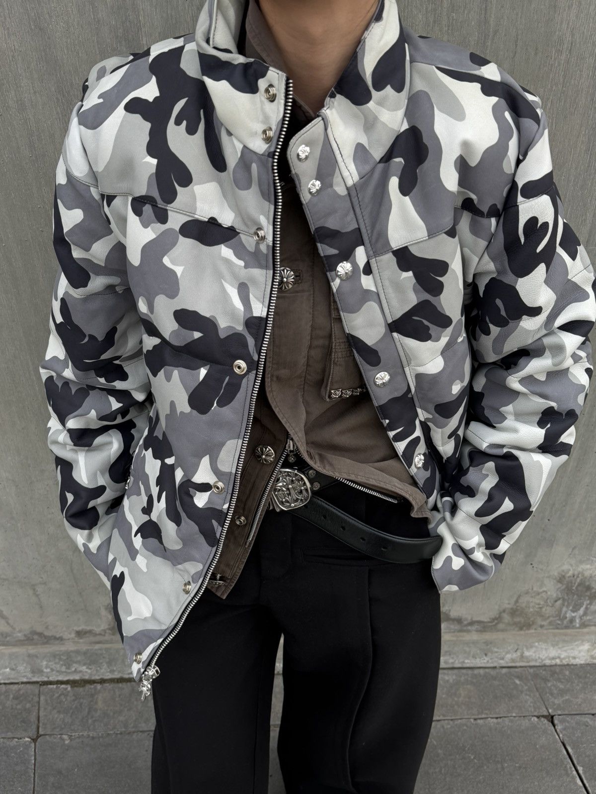 Chrome Hearts Chrome Hearts Camo Leather Puffer Jacket Size US L / EU 52-54 / 3 - 2 Thumbnail
