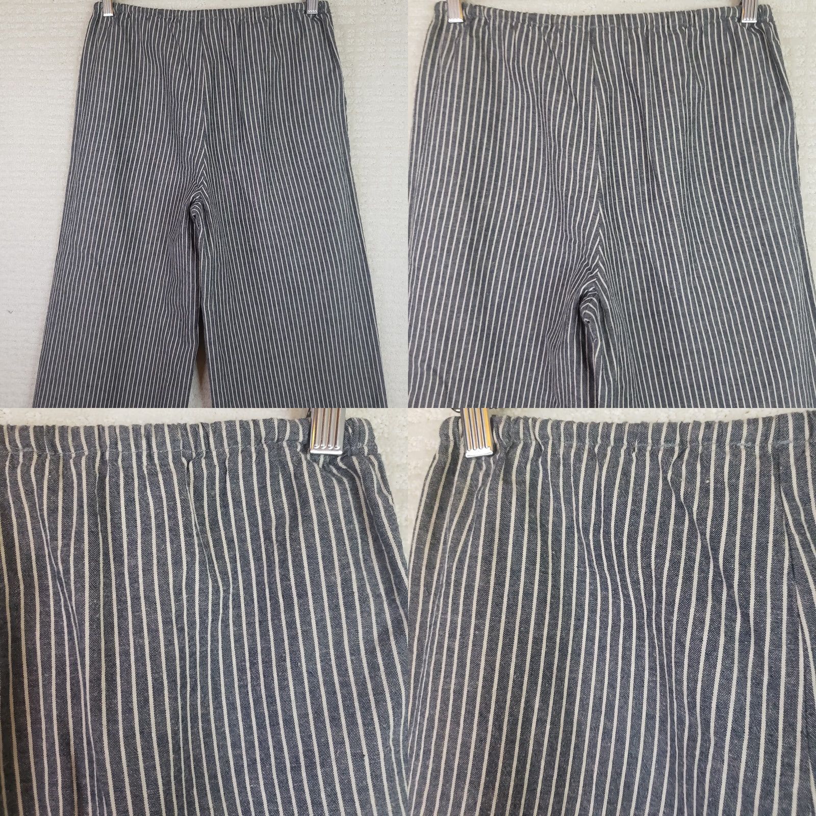 Vintage Shop Neighbor Pants Women's S Wide Leg Linen Blend Drawstring Striped Boho Beach Festival Pins Bohemian Casual Size 28" / US 6 / IT 42 - 8 Thumbnail