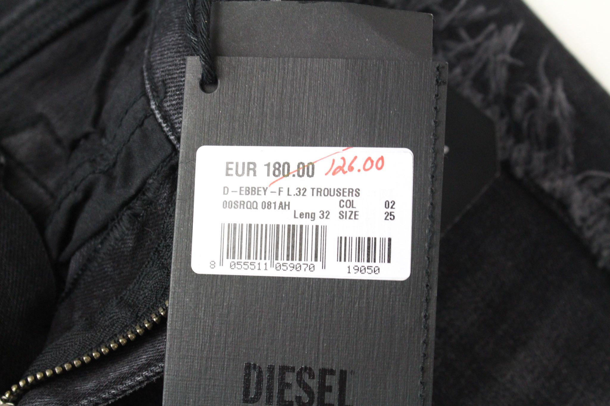 Diesel D-EBBEY-F 081AH W25/L32 Grey Bootcut Jeans 72073 Size 25" / US 0 / IT 36 - 10 Thumbnail