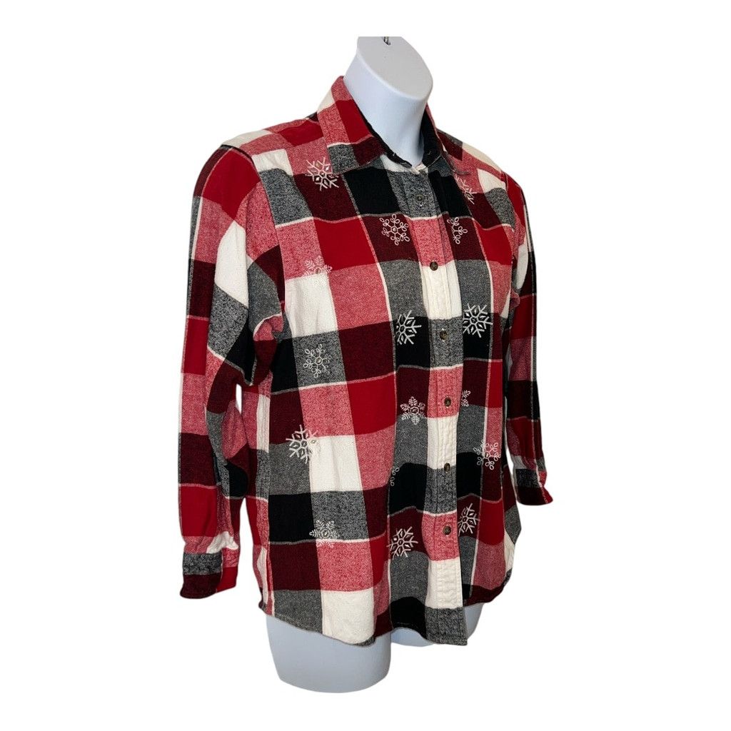 Other Dress Barn Women's Plaid Shirt 14/16 Red Black Size XL / US 12-14 / IT 48-50 - 2 Thumbnail