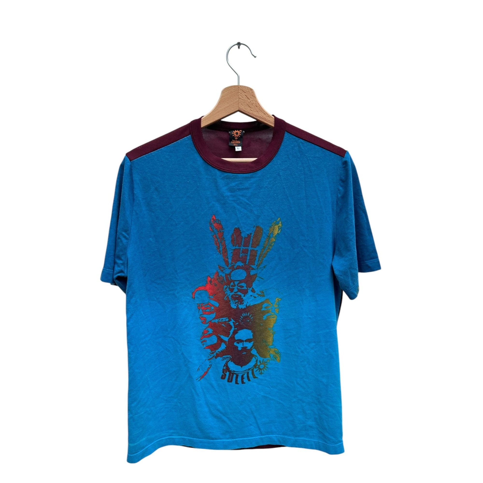 Jean Paul Gaultier Vintage Blue Burgundy Fusion T-shirt Size US M / EU 48-50 / 2 - 1 Thumbnail