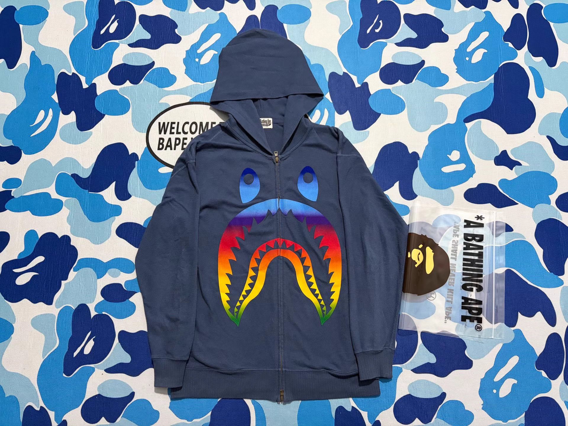 Bape Bape Rainbow Gradient Shark Zip Jacket Size US L / EU 52-54 / 3 - 1 Thumbnail