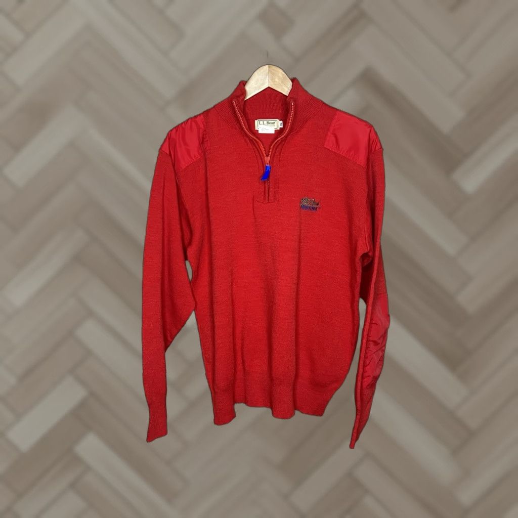 Vintage VINTAGE L.L. Bean Sweater Fisherman Wool High Trek Mens XL Red USA Pullover Heavyweight Knit Size US XL / EU 56 / 4 - 1 Thumbnail