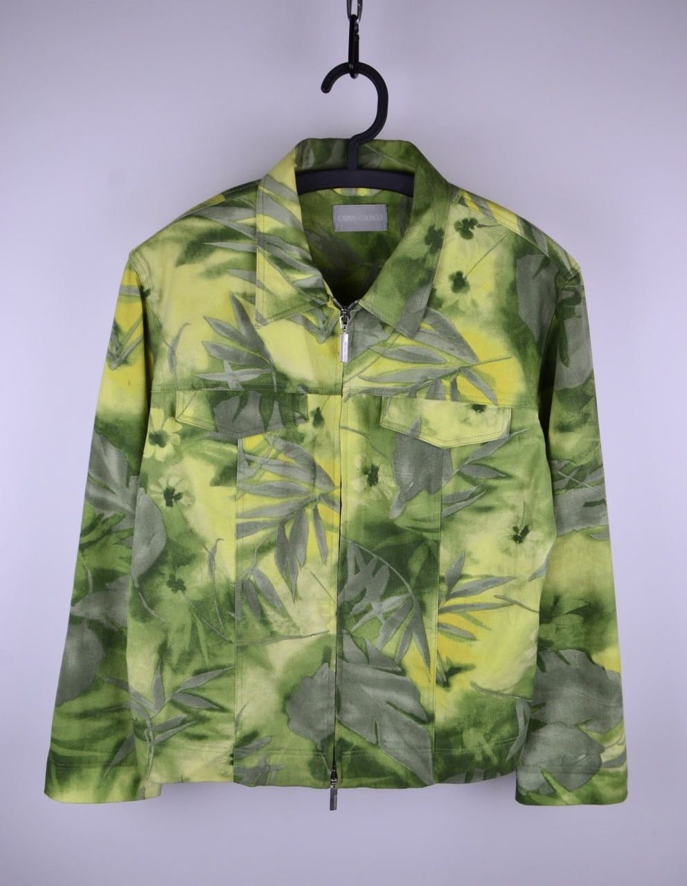 Carlo Colucci Carlo Colucci Jacket Size 42 Green Yellow Leaf Print Cotton Size M / US 6-8 / IT 42-44 - 1 Thumbnail