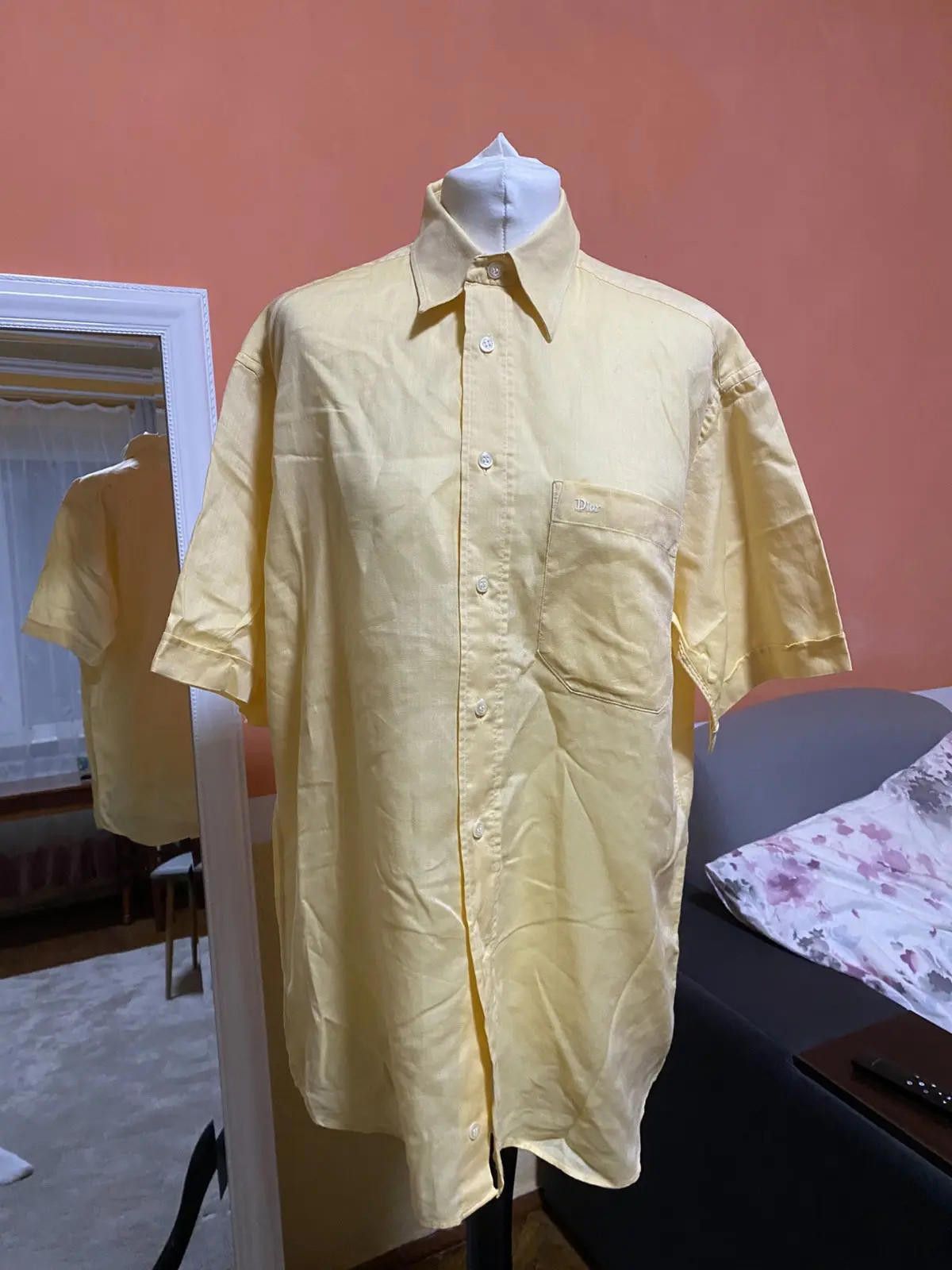 Dior Christian Dior Monsieur Short Shirt Button Up Yellow L Size US L / EU 52-54 / 3 - 1 Thumbnail