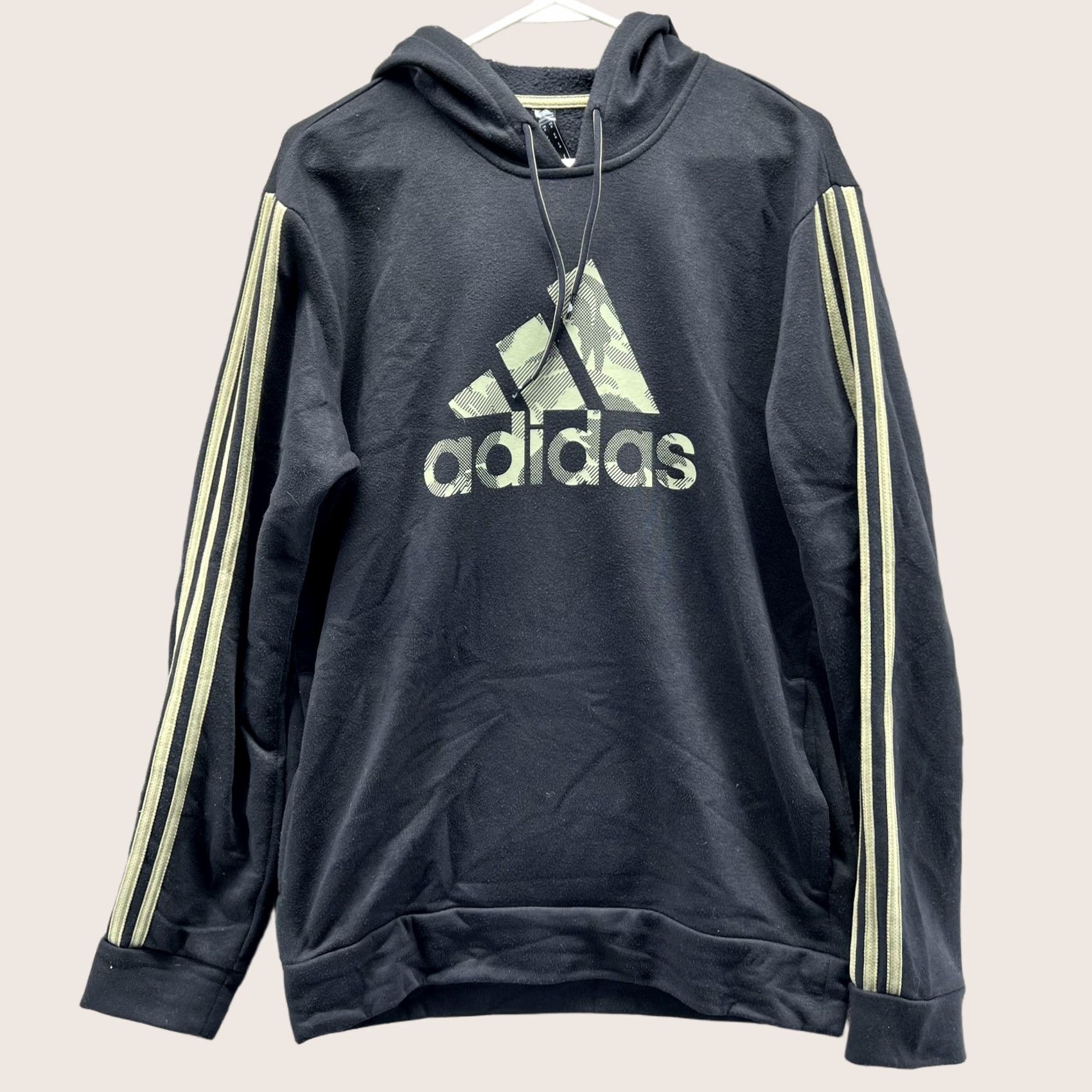 Adidas Adidas Hoodie Mens M Black Camo Logo 3 Stripes Fleece Pullover Sweatshirt Size US M / EU 48-50 / 2 - 1 Thumbnail