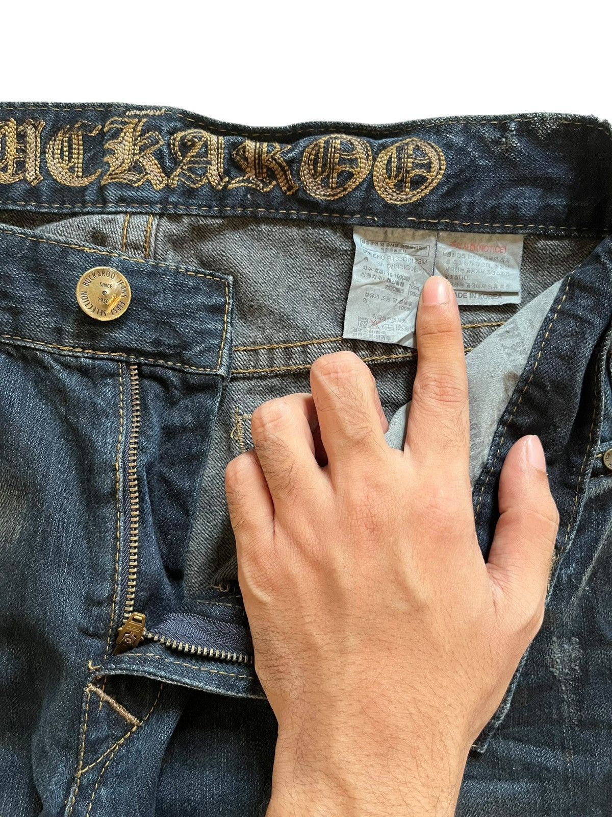 Japanese Brand Vintage Buckaroo Indigo Mud Wash Mudmax Loose Jeans Size US 32 / EU 48 - 9 Thumbnail