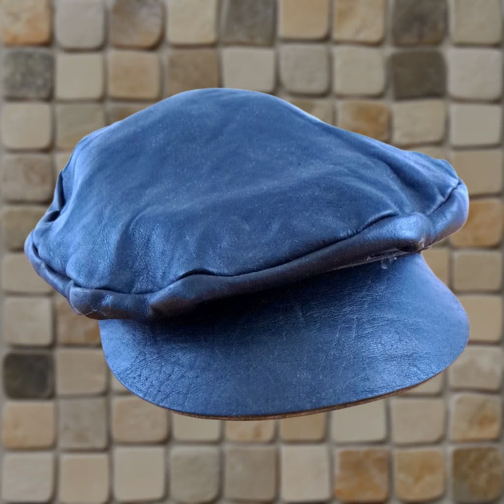 Vintage Vintage Genuine Leather Motorcycle Cabbie Hat Fitted small Size Black Panther Unisex Adults Casual Size ONE SIZE - 1 Thumbnail