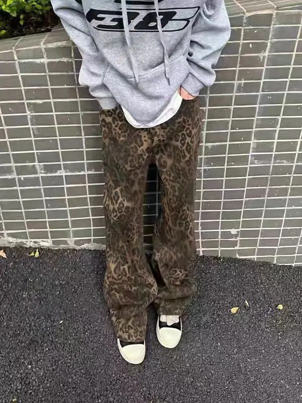 Japanese Brand VIBE Everything Vintage Brown Leopard Bootcut Jeans Size US 28 / EU 44 - 2 Thumbnail