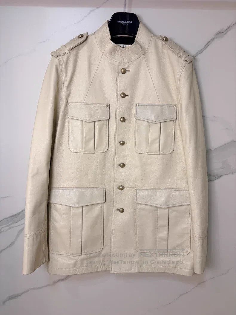 Saint Laurent Paris Saint Laurent Paris White Distressed Cowhide Four-Pocket L Size US L / EU 52-54 / 3 - 1 Thumbnail