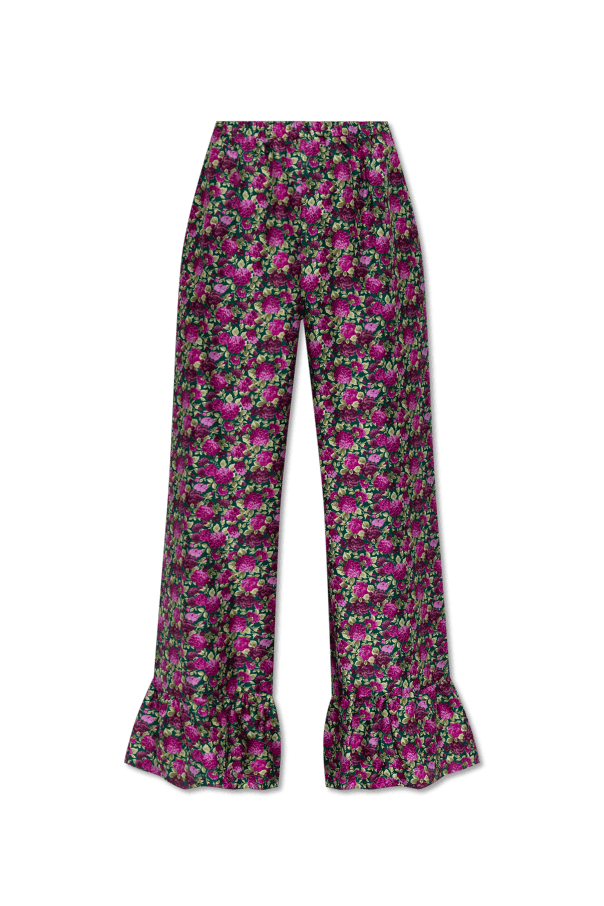 Gucci Gucci Floral Print SIlk Pant SIZE 40 Size ONE SIZE - 1 Thumbnail