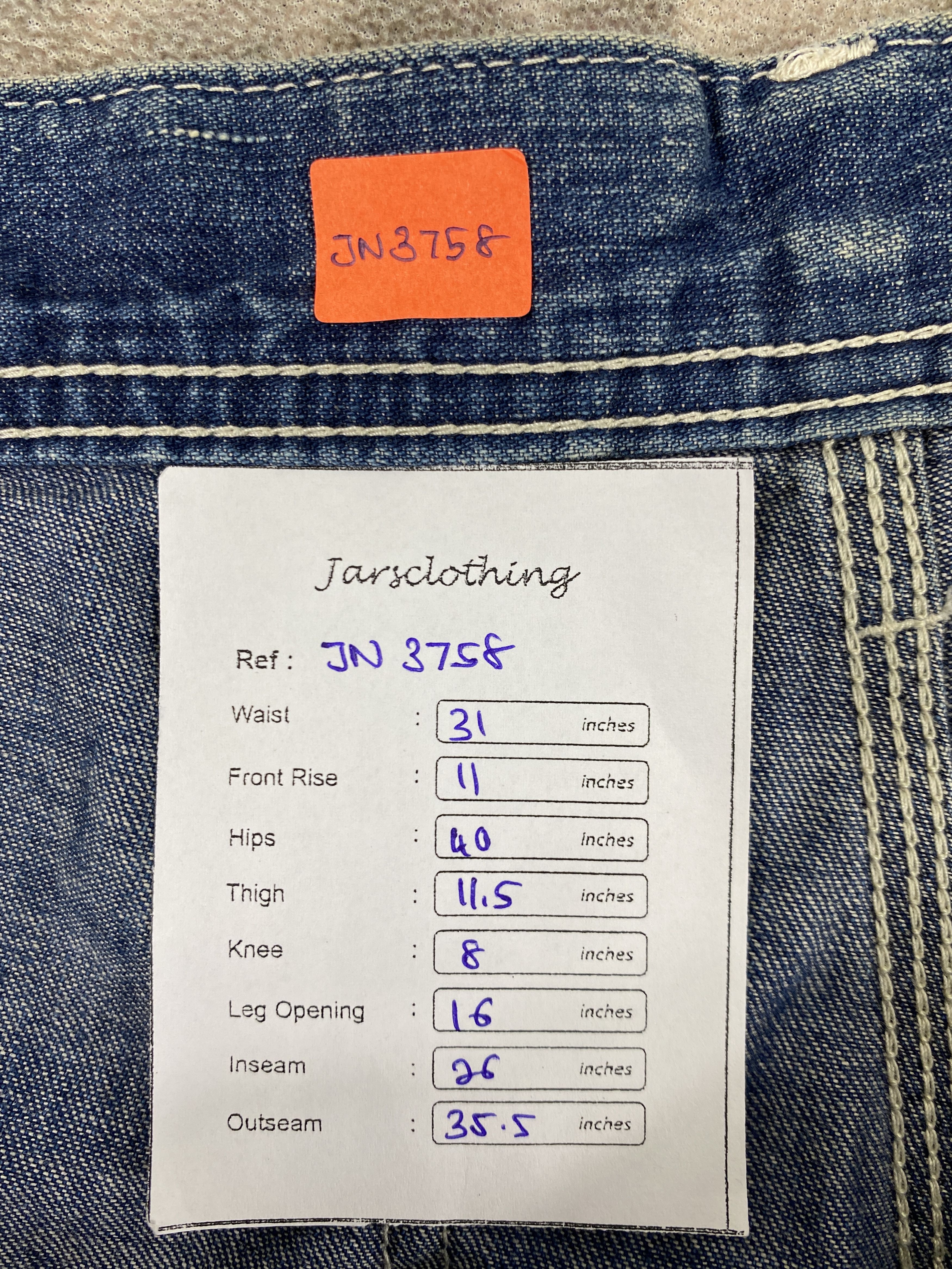 Japanese Brand Faded Blue Vintage Ships Carpenter Jeans 31x26 Denim- JN3758 Size US 31 - 8 Thumbnail