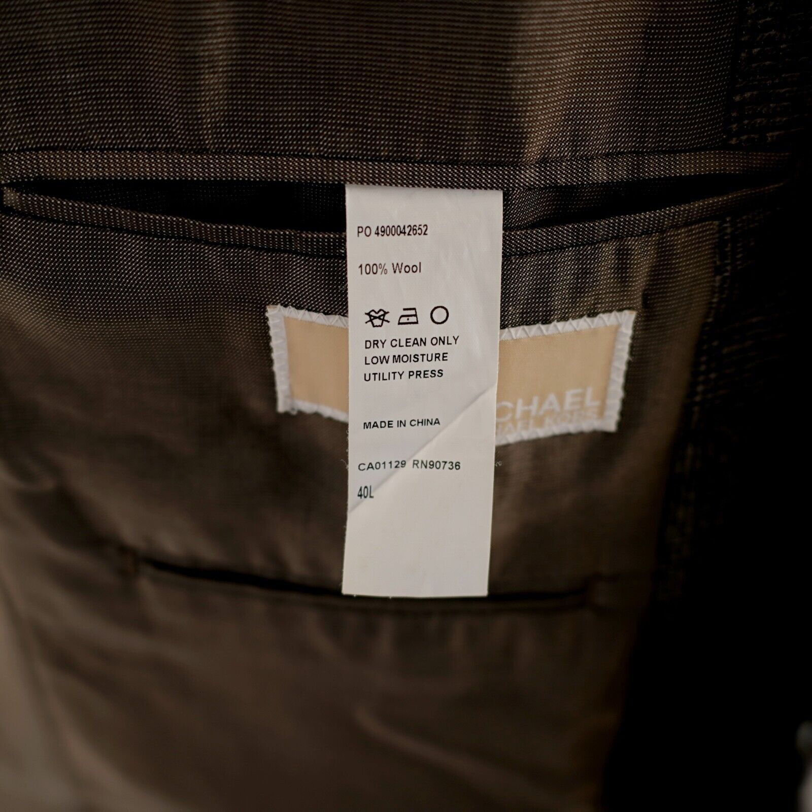 Michael Kors Michael Kors Wool Brown Glen Plaid Windowpane 2 Button Sport Size 40L - 10 Thumbnail