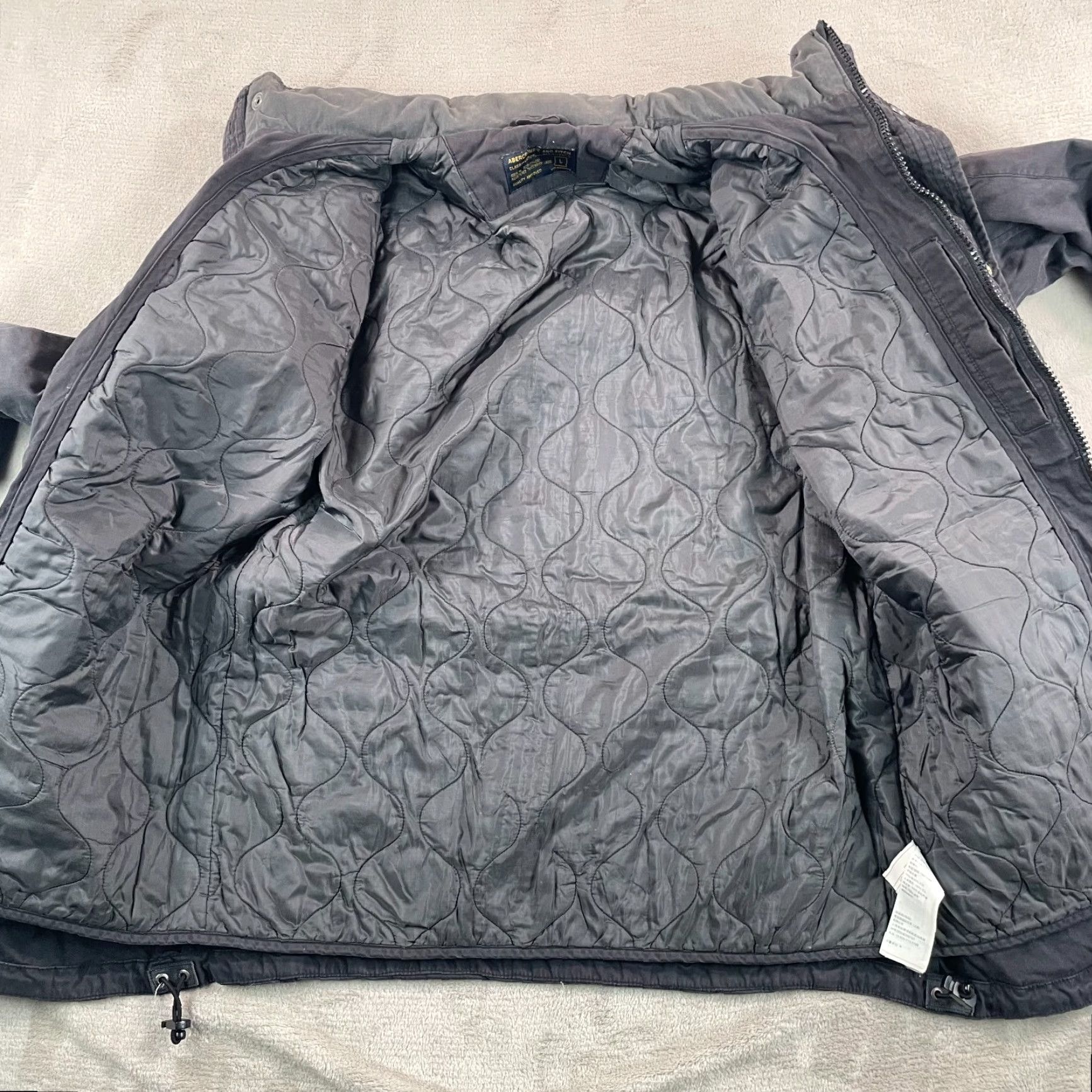 Abercrombie & Fitch VINTAGE Abercrombie & Fitch Chore Utility Jacket Men L Hooded Quilt Lined Gray Size US L / EU 52-54 / 3 - 5 Thumbnail