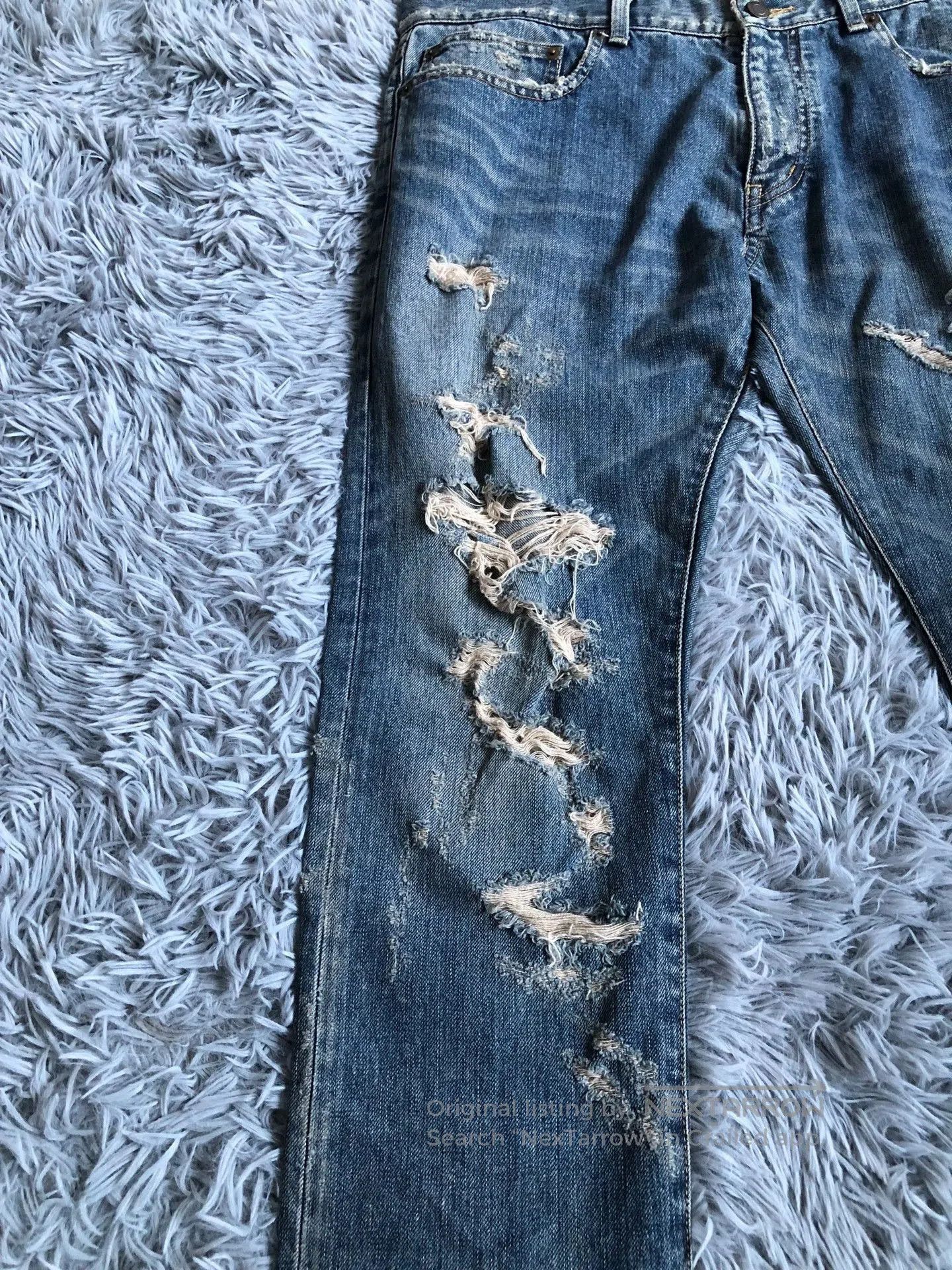 Saint Laurent Paris Saint Laurent SLP 13FW Runway Distressed Jeans. Size US 34 / EU 50 - 3 Thumbnail