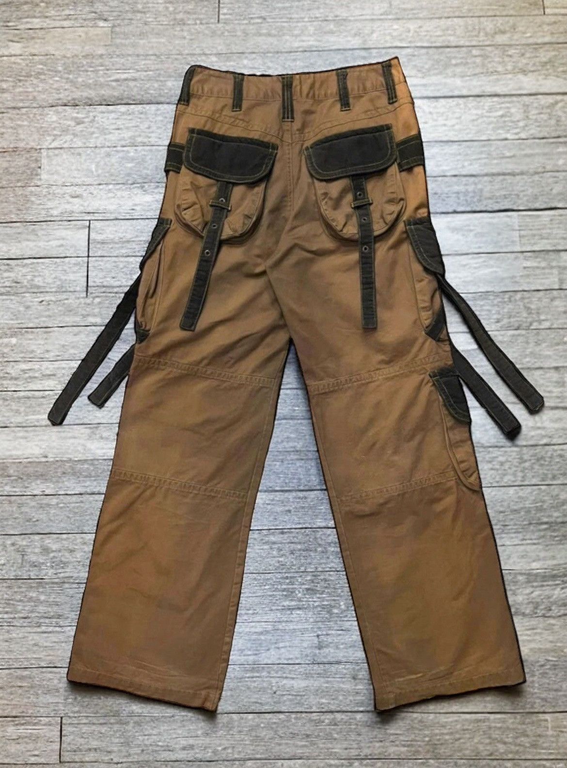 If Six Was Nine × Japanese Brand × Le Grande Bleu (L.G.B.) Bangbang Predator Bondage Parachute Baggy Thick Cargo Pants Size US 30 / EU 46 - 2 Thumbnail