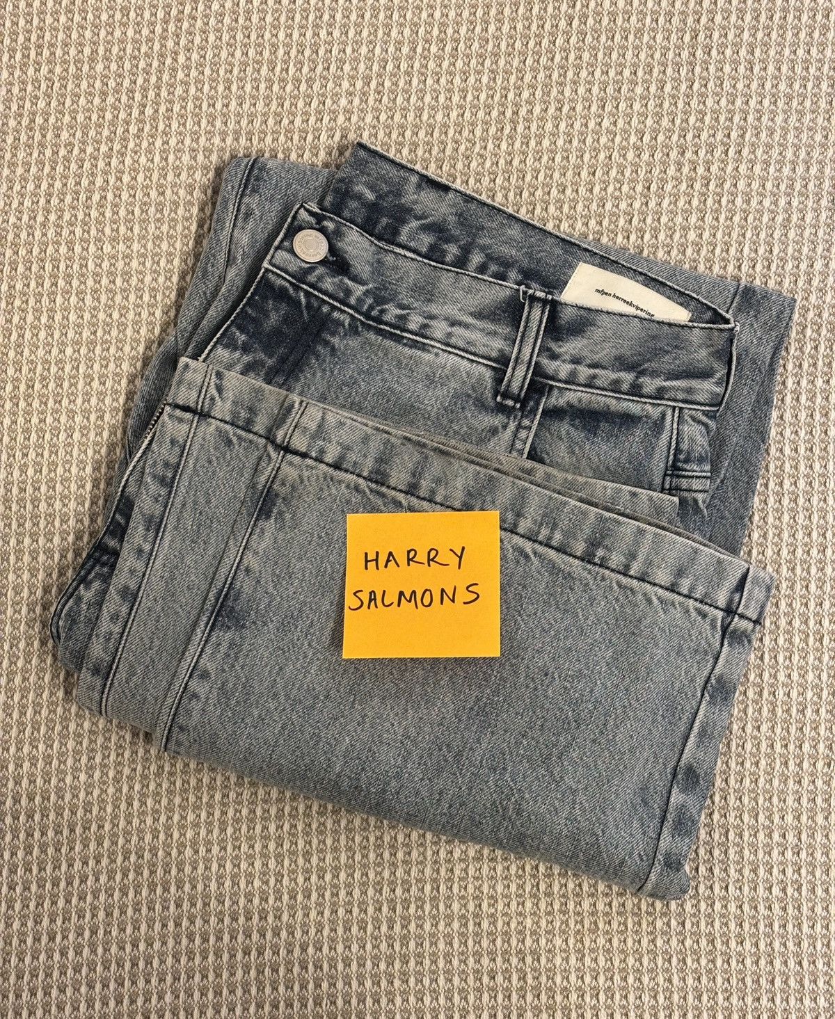 Mfpen Mfpen Blue Striped Straight Leg Jeans 34W Large Fit Denim Size US 34 / EU 50 - 7 Thumbnail