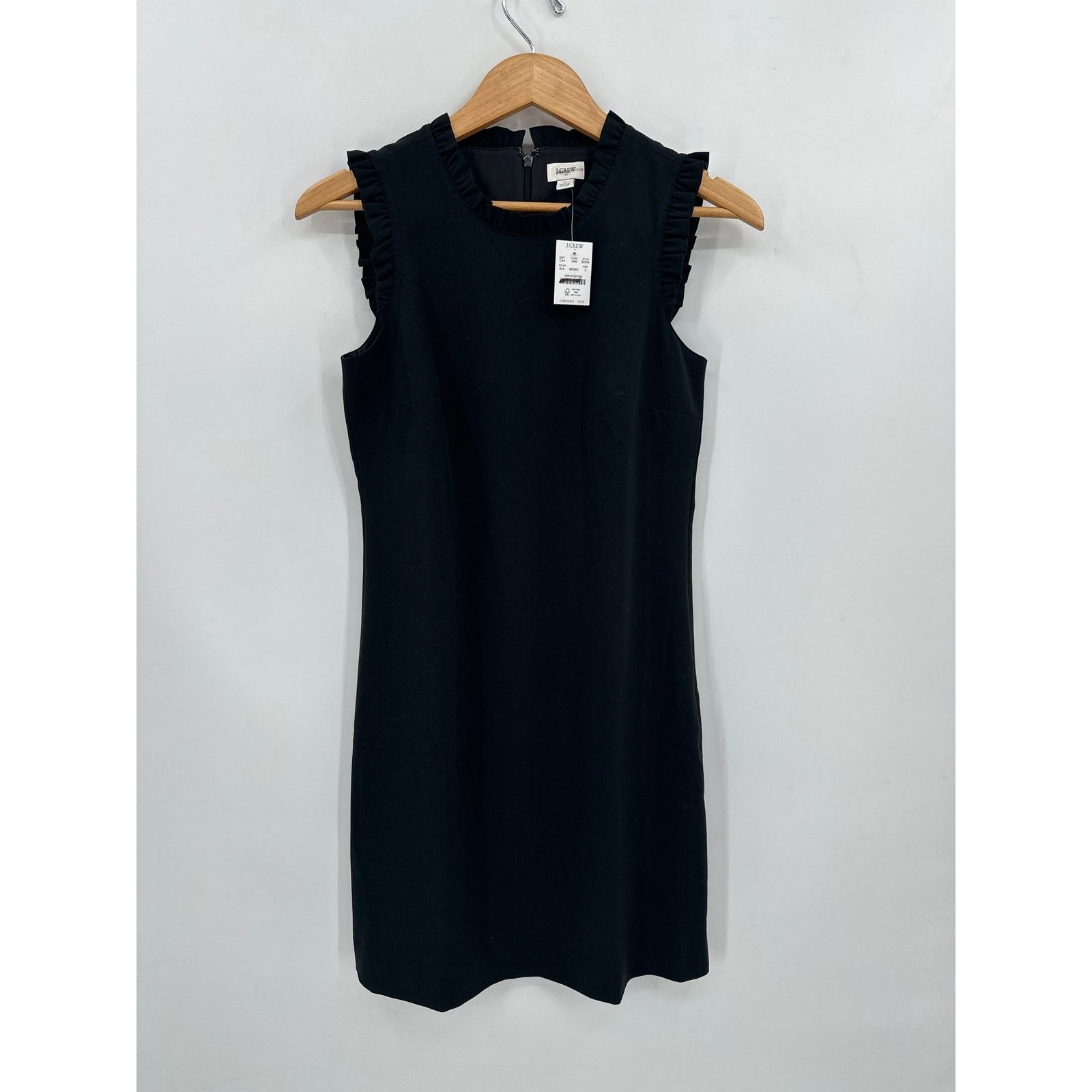 J.Crew J. Crew Ruffleneck suiting dress in Black Size 0 Sheath Size XS / US 0-2 / IT 36-38 - 4 Thumbnail