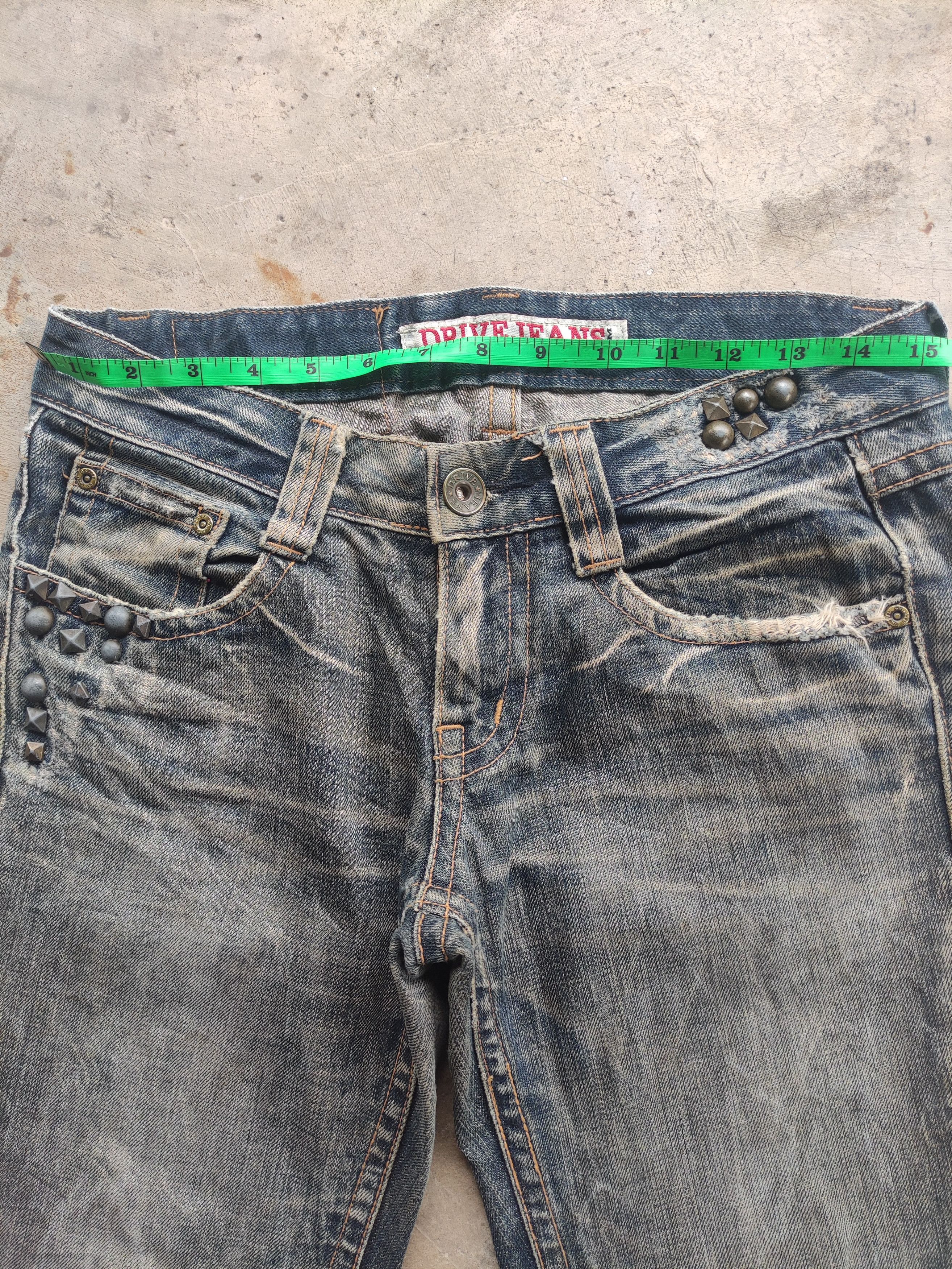 Japanese Brand Vintage DriveJeans Flare Rusty Denim Distressed Faded Pants Size 30" / US 8 / IT 44 - 7 Thumbnail