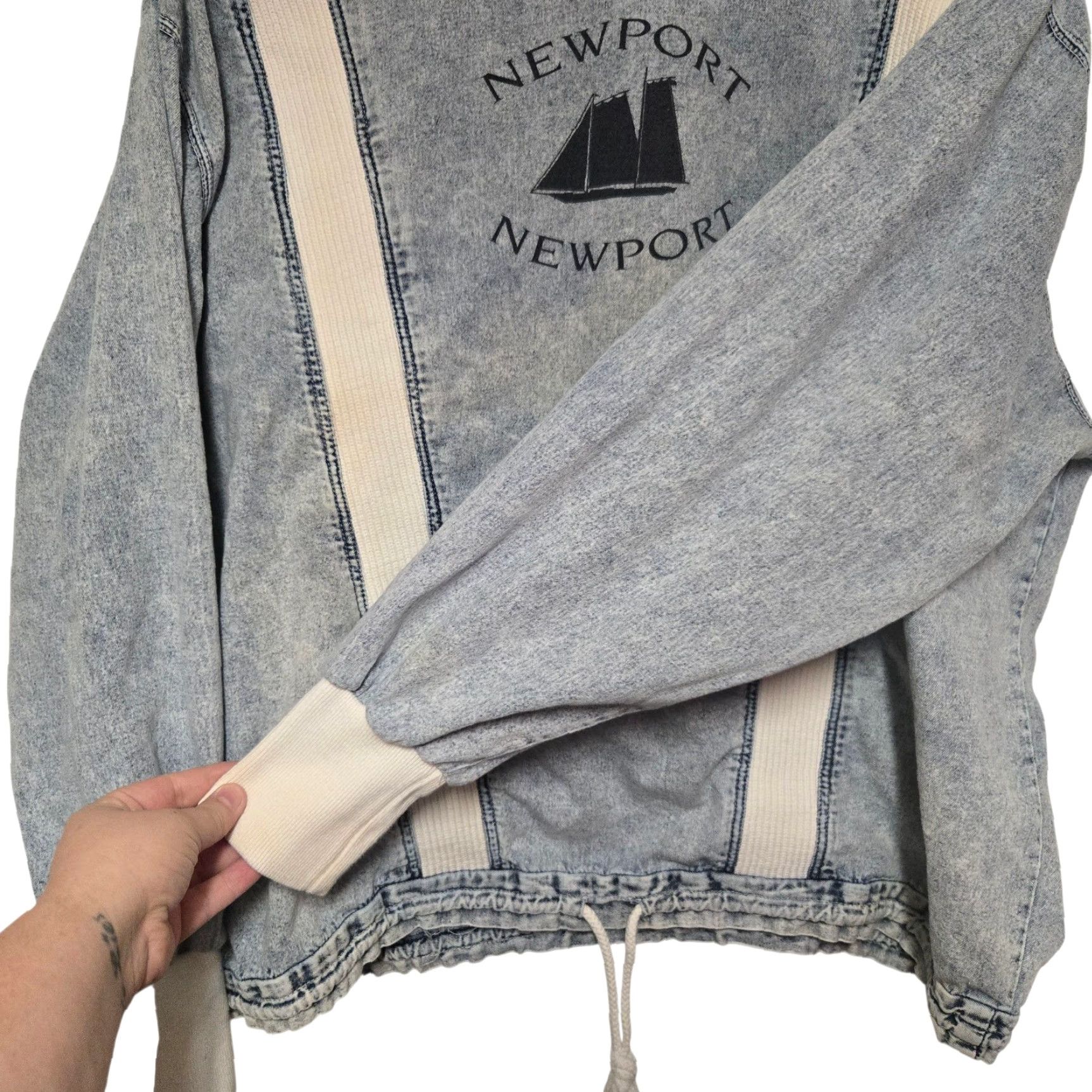 Vintage VINTAGE Newport Sweatshirt Womens Denim Blue 2XL Long Sleeve Pullover 1990s Activewear Crewneck Rare Size XXL / US 16-18 / IT 52-54 - 4 Thumbnail