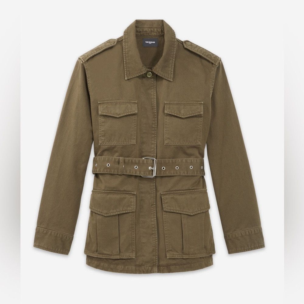 The Kooples The Kooples Belted Utility Jacket Olive Green Cotton NWT T1 Size S / US 4 / IT 40 - 1 Thumbnail