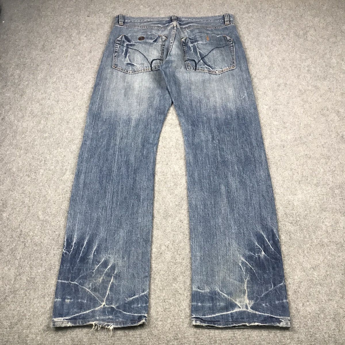 Japanese Brand BACK NUMBER JAPANESE DISTRESSED ART DENIM PANTS 142 Size US 34 / EU 50 - 8 Thumbnail