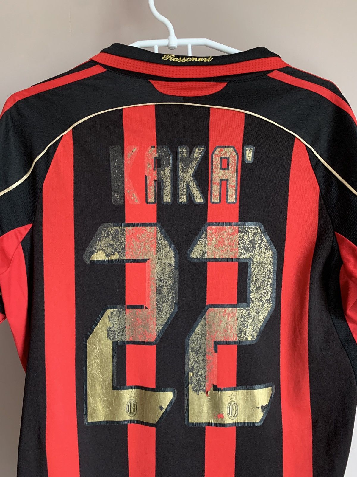 Adidas Ac Milan 2007 Home Football Shirt Adidas Soccer KAKA #22 Size US S / EU 44-46 / 1 - 6 Thumbnail
