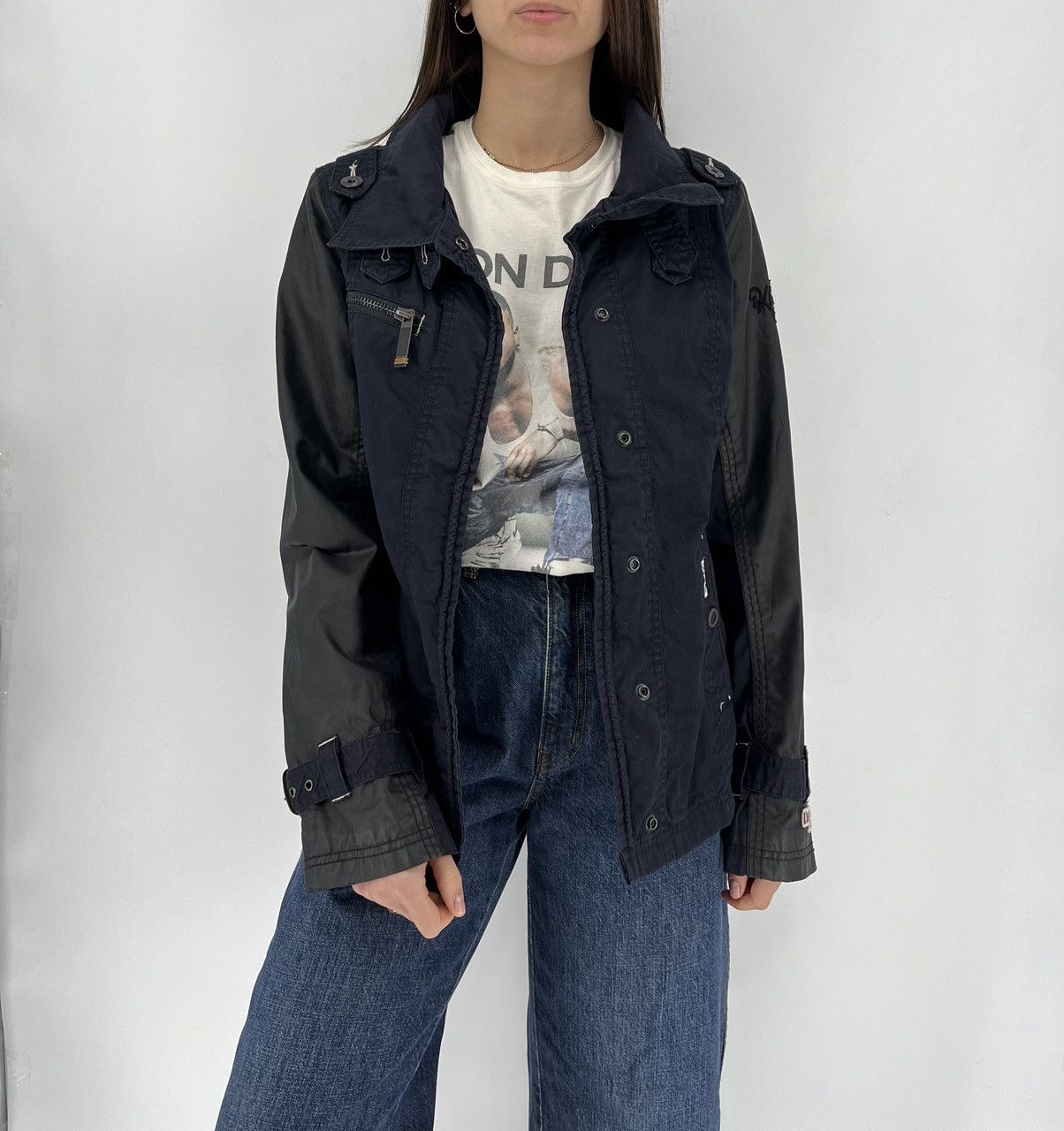 khujo Vintage KHUJO Military Jacket Womens Size L Streetwear Style Size L / US 10 / IT 46 - 3 Thumbnail
