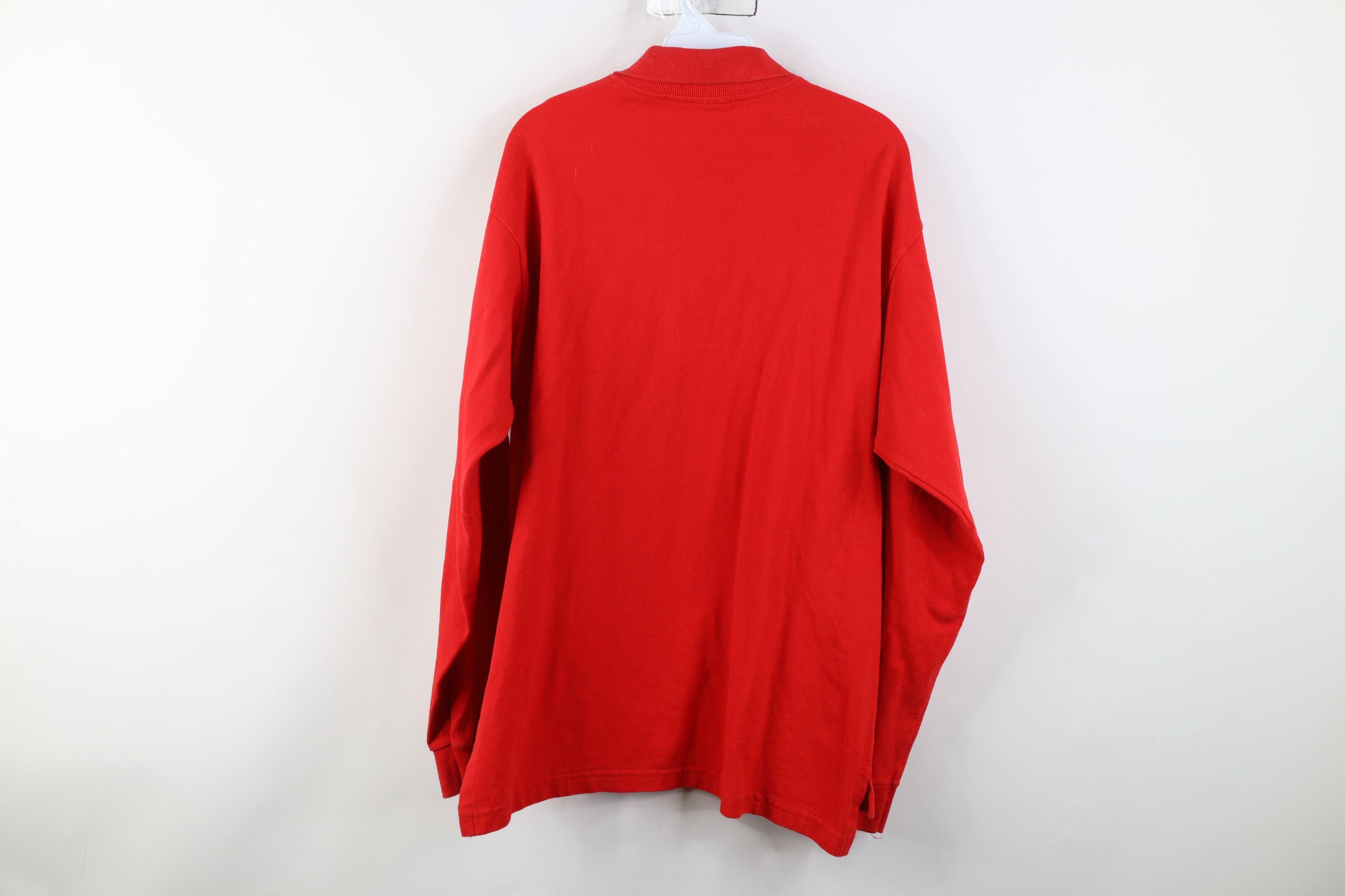 Vintage Vintage 90s Streetwear Long Sleeve Rugby Polo Shirt Red Size US L / EU 52-54 / 3 - 10 Thumbnail
