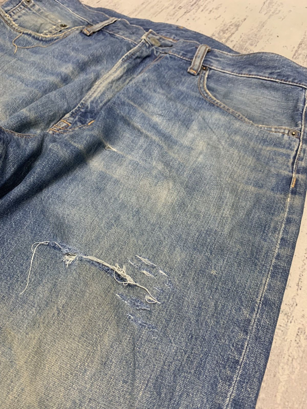 Japanese Brand Distressed Denim Japanese GU Vintage Jeans 34x29 Size US 34 / EU 50 - 5 Thumbnail