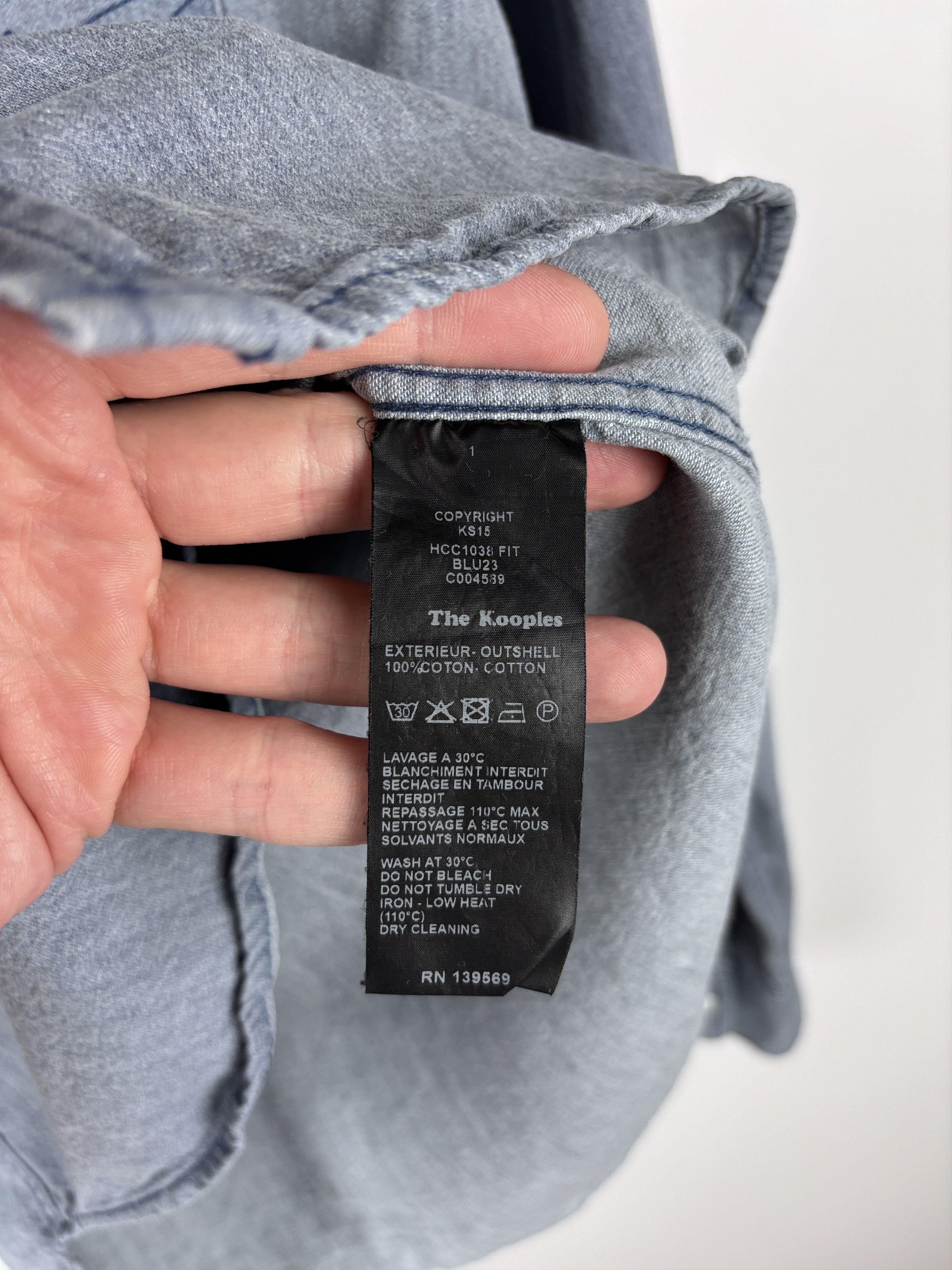 The Kooples The Kooples Fitted Long Sleeve Pearl Snap Denim Shirt M Size US M / EU 48-50 / 2 - 8 Thumbnail