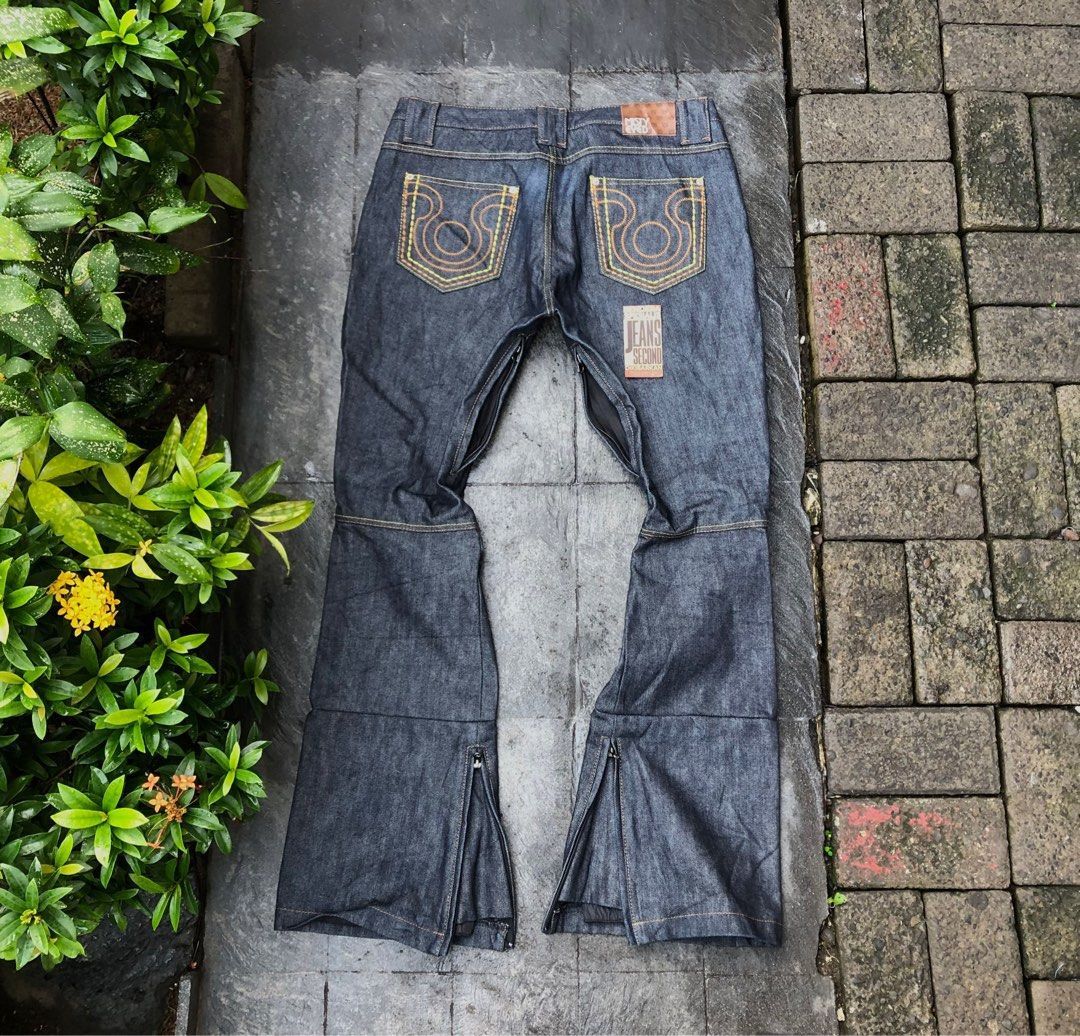 Rare Japan denim super flare indigo