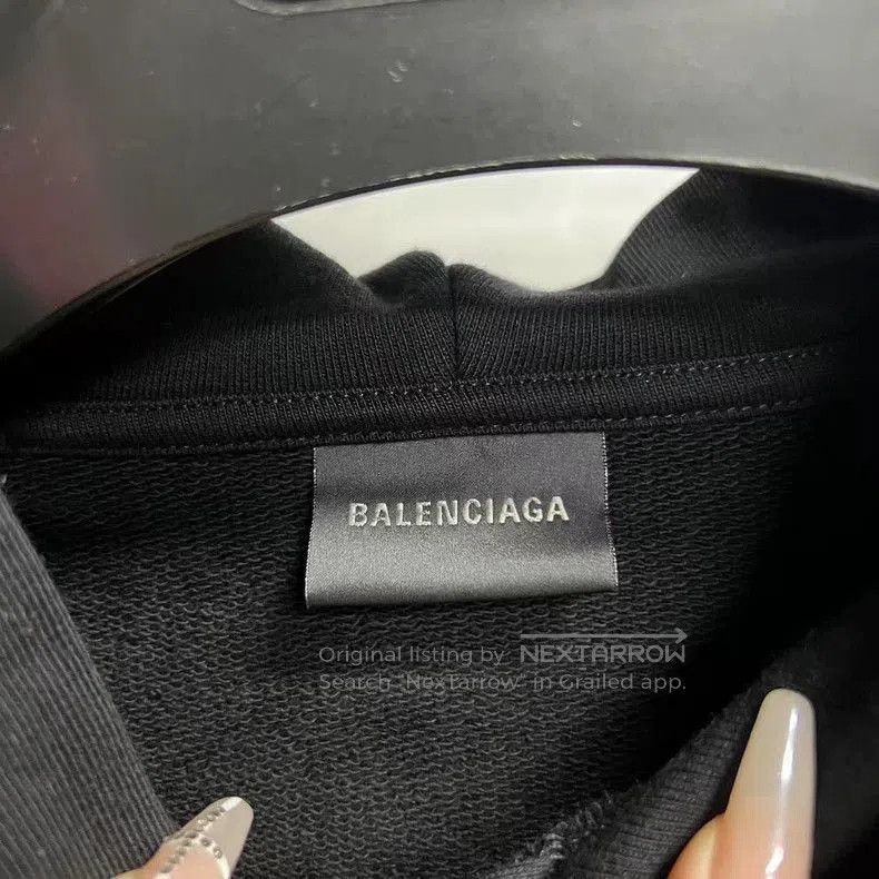 Balenciaga Balenciaga Black Logo Print Hoodie. Size US S / EU 44-46 / 1 - 3 Thumbnail