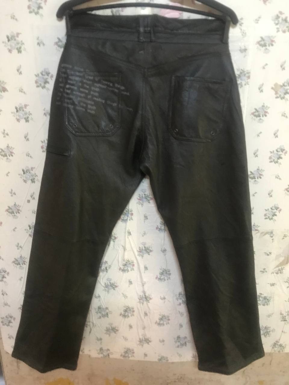Seditionaries Vintage PPFM Poem Punk Leather Pants Dark Green Size US 31 - 3 Thumbnail