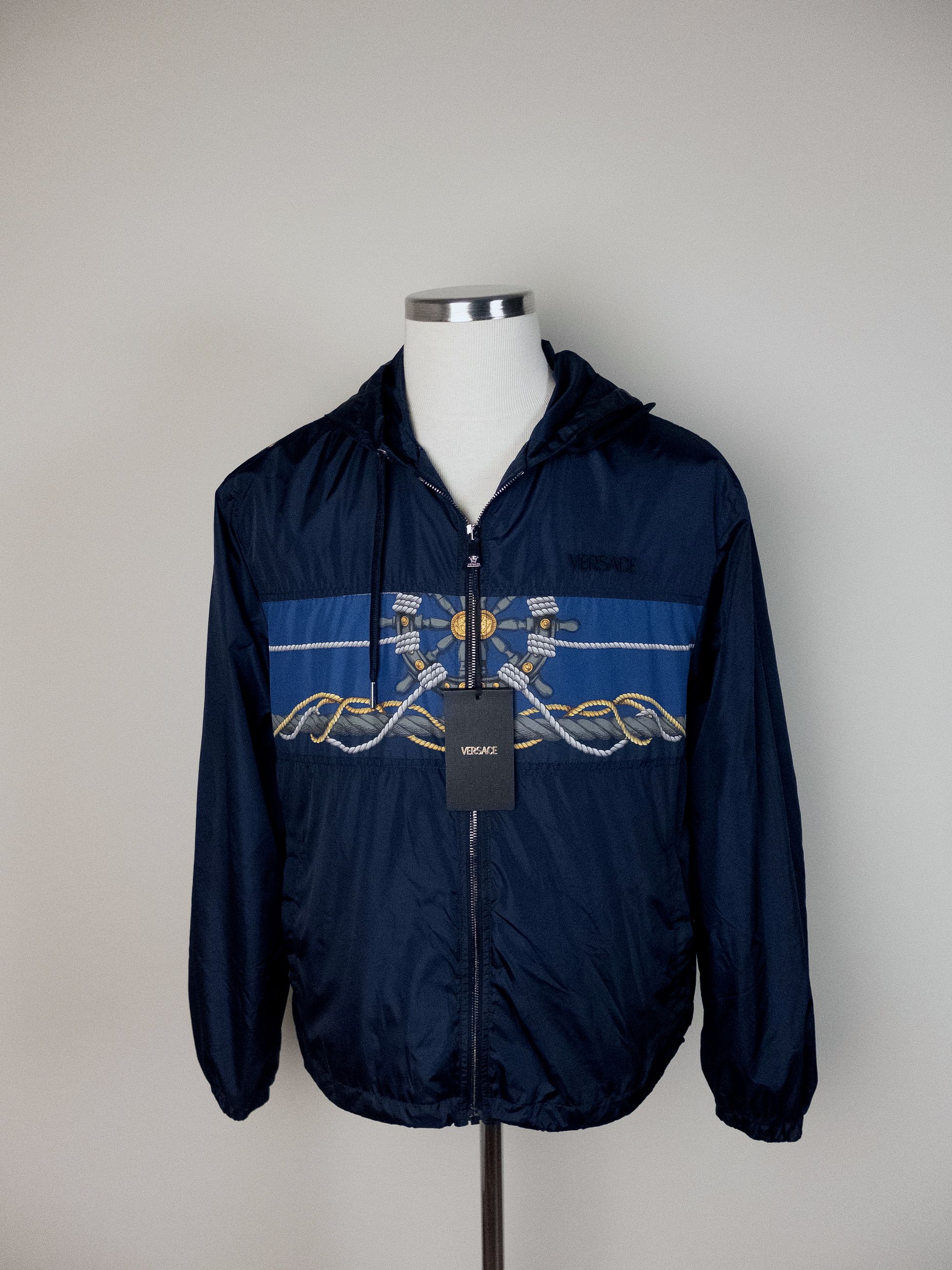 Versace VERSACE navy blue Nautical nylon windbreaker Medium Size US M / EU 48-50 / 2 - 4 Thumbnail