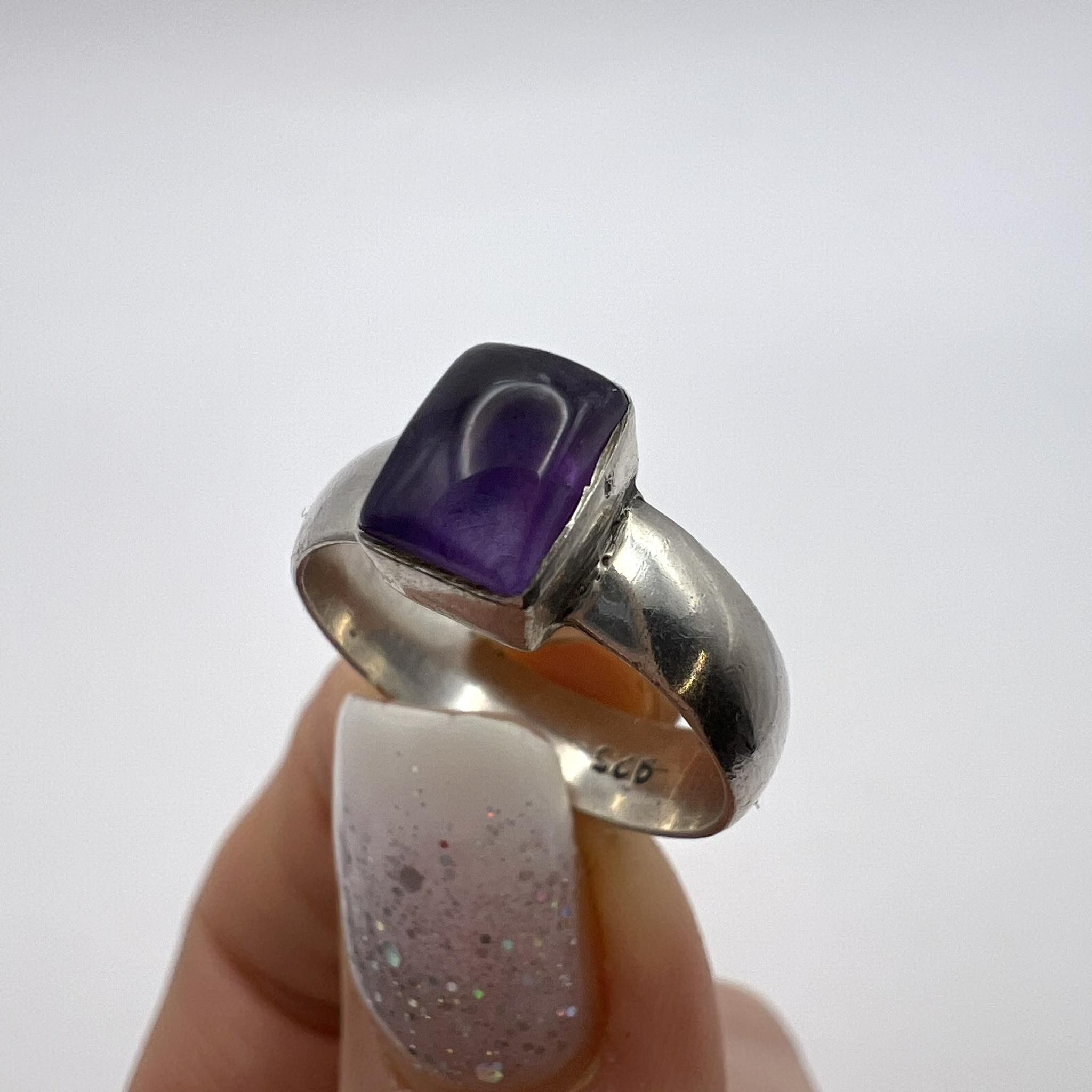 Sterling Silver Vintage Sterling Silver Jewelry Ring Natural Amethyst Size 6 Size ONE SIZE - 7 Thumbnail