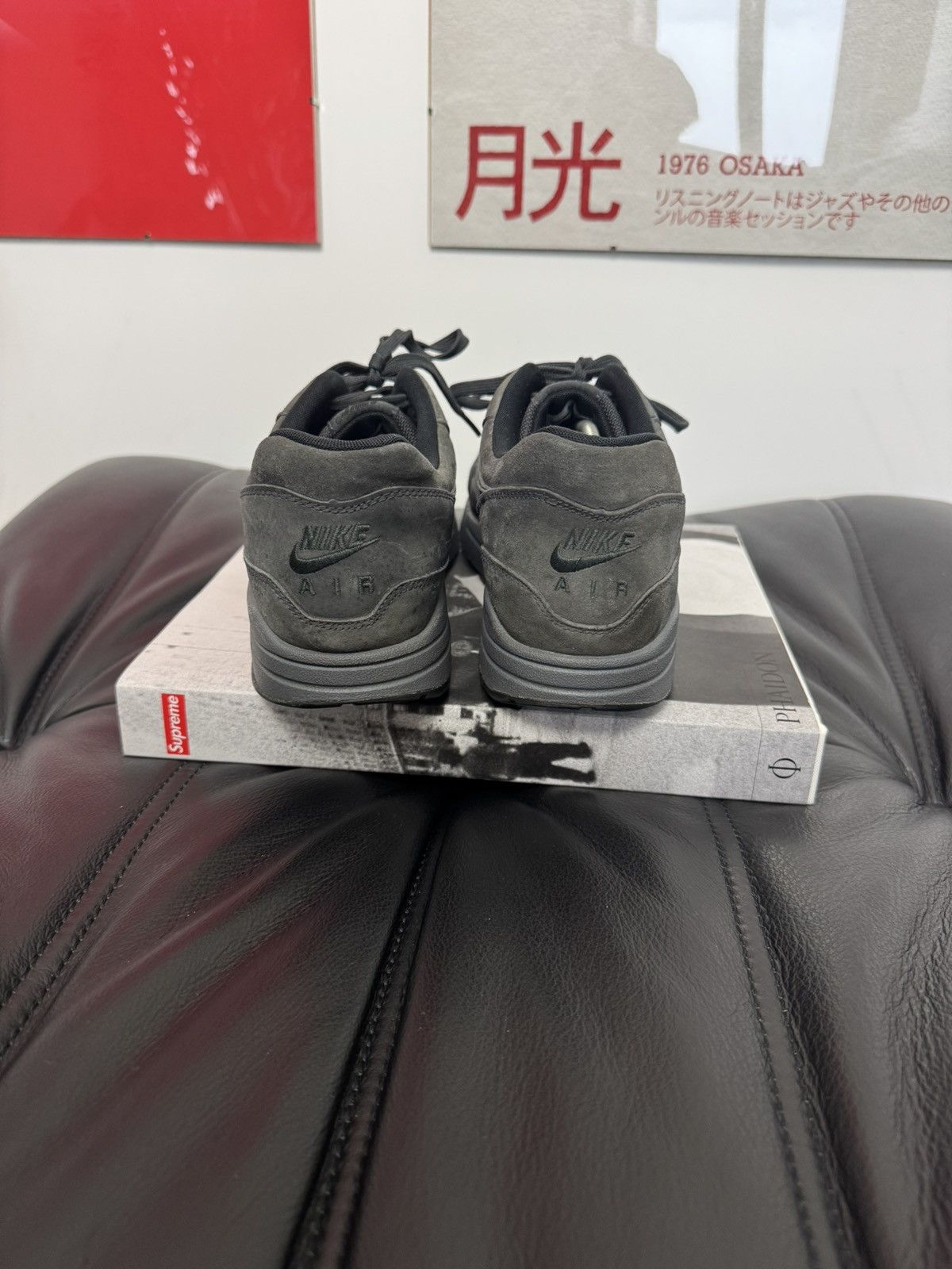 Nike Buty Nike Air Max 1 Premium Antracithe Low Washed Gray Kicks Size US 11 / EU 44 - 4 Thumbnail