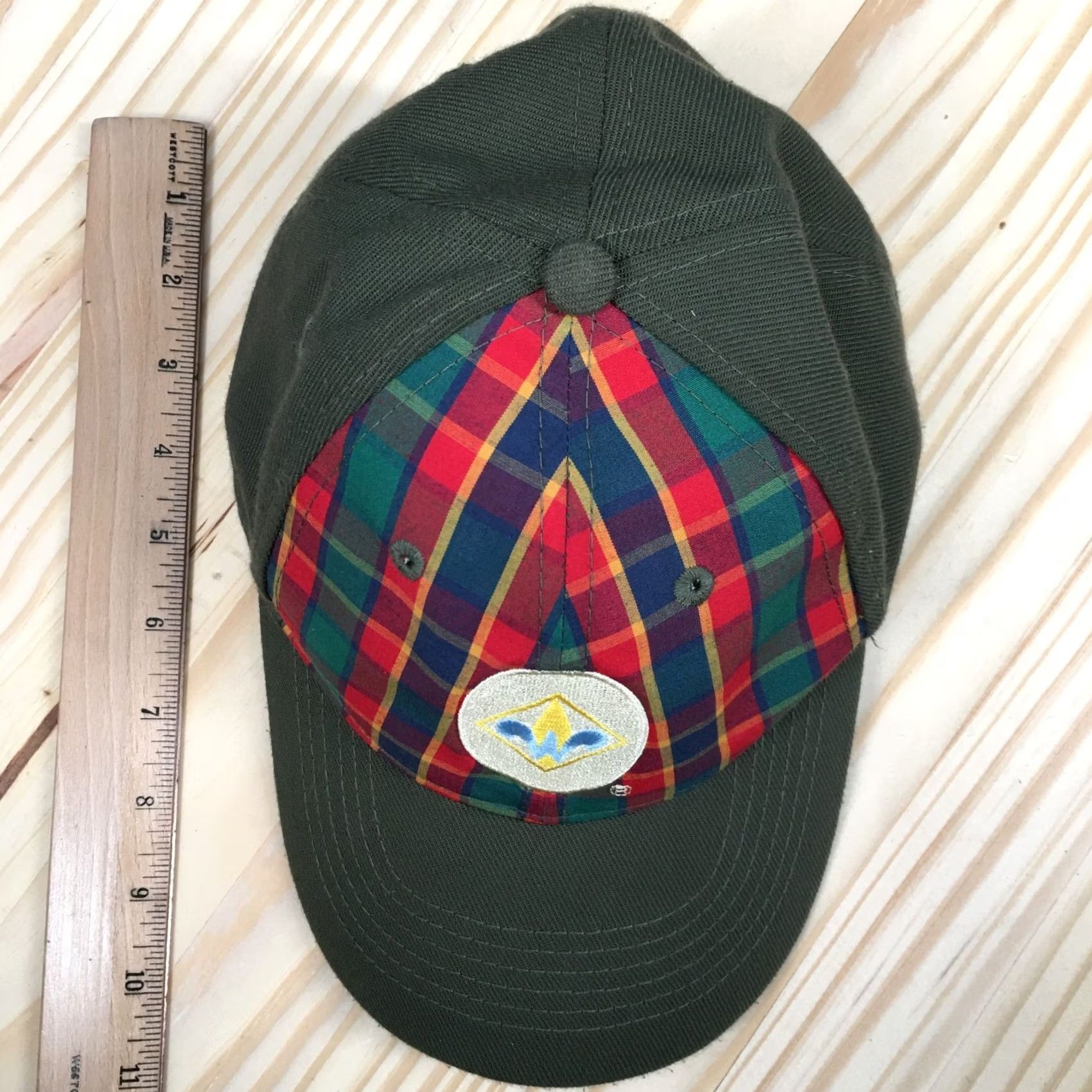 Vintage Boy Scouts of America Webelos Uniform Cap Hat Mens OS Plaid Embroidered Green Baseball Cap Size ONE SIZE - 4 Thumbnail