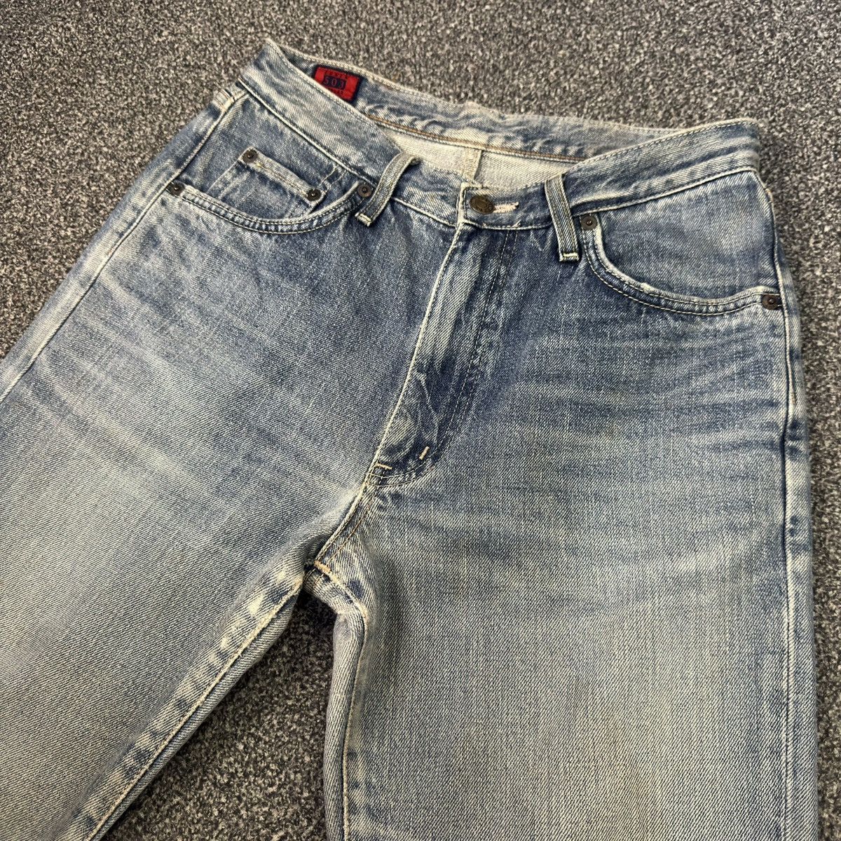 Japanese Brand Vintage Edwin 503 Regular Mid Wash Whiskering Denim Size US 29 - 3 Thumbnail