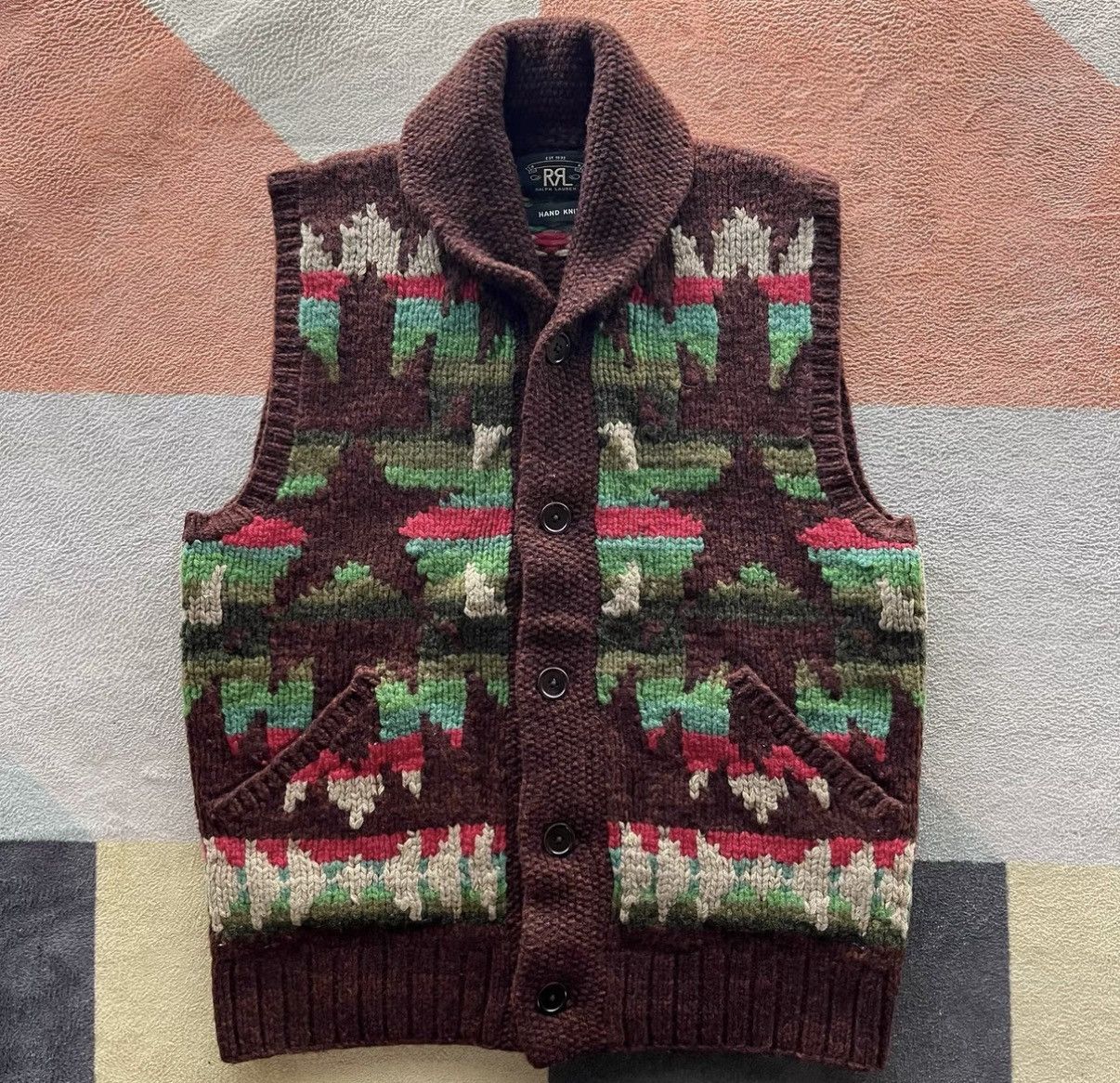 RRL Ralph Lauren RRL Ralph Lauren Double RL Southwestern Wool Knit Vest K22 Size US M / EU 48-50 / 2 - 1 Thumbnail