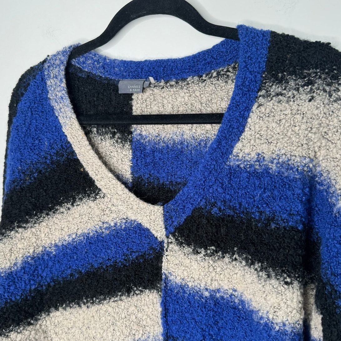 Urban Outfitters Sparkle & Fade Urban Outfitters Striped Knit Bouclé Sweater Size M / US 6-8 / IT 42-44 - 2 Thumbnail