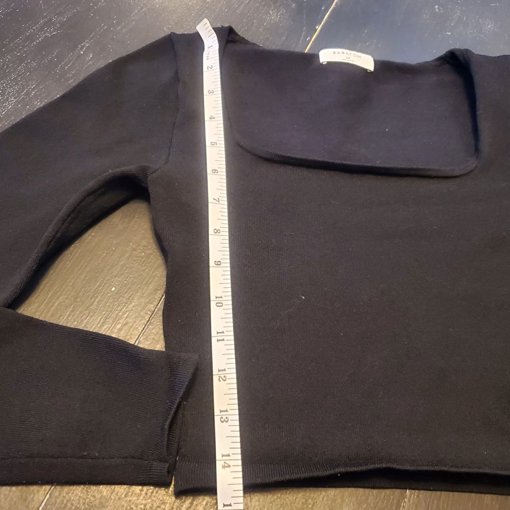 Aritzia Aritzia Babaton Crop Top Womens Sz XS Black Sculpted Long Sleeve Ballet Minimalist Size XS / US 0-2 / IT 36-38 - 5 Thumbnail