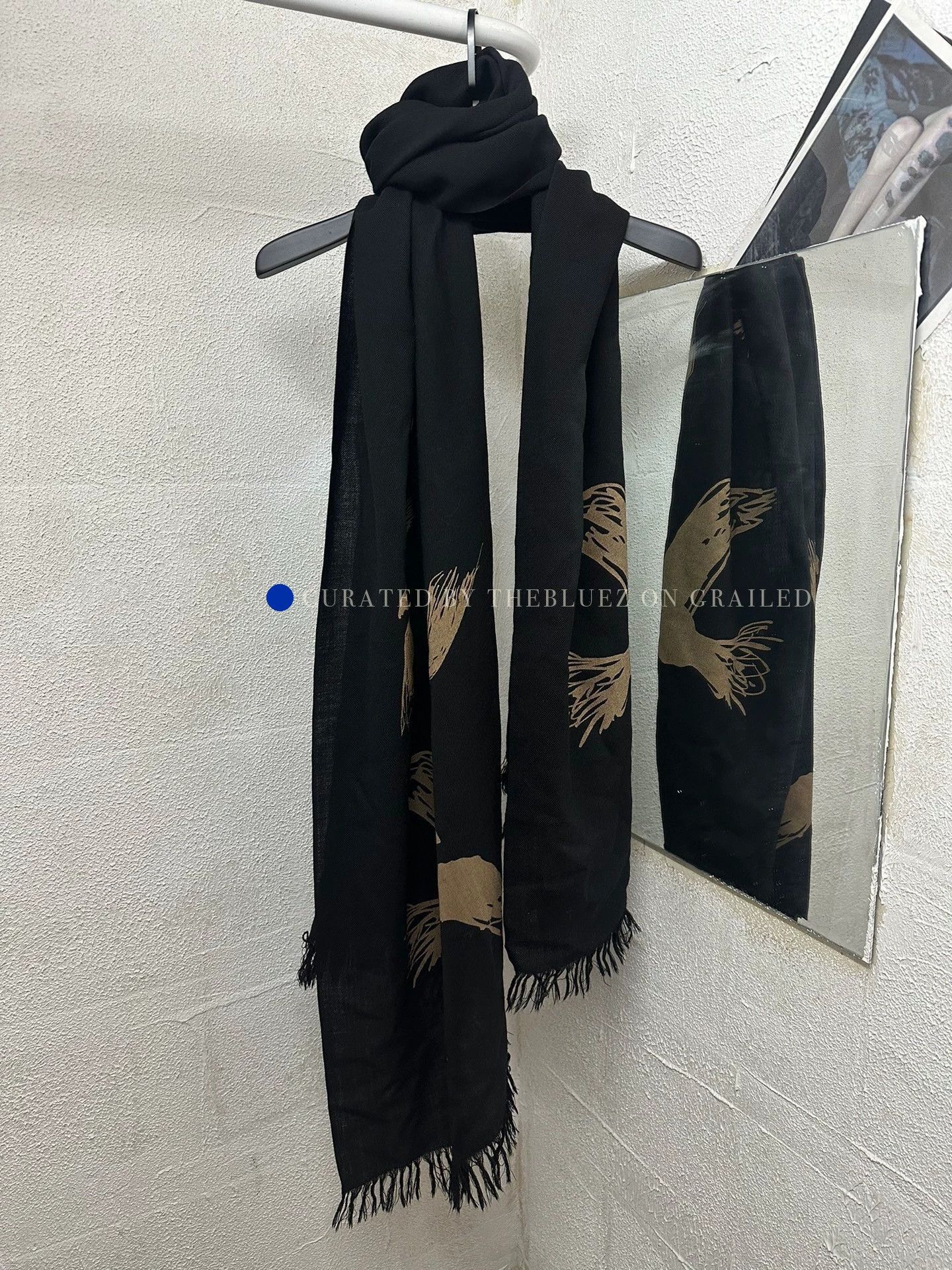 Yohji Yamamoto Oversized Black Print Scarf Size ONE SIZE - 1 Thumbnail
